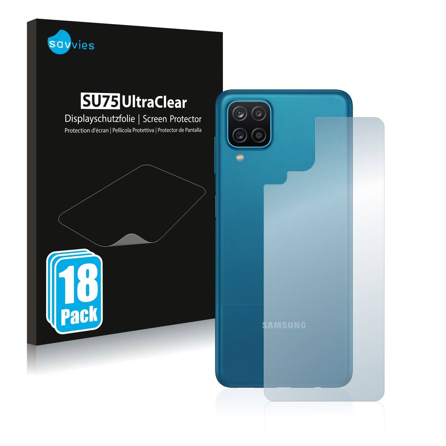 18x Savvies SU75 Displayschutzfolie für Samsung Galaxy A12