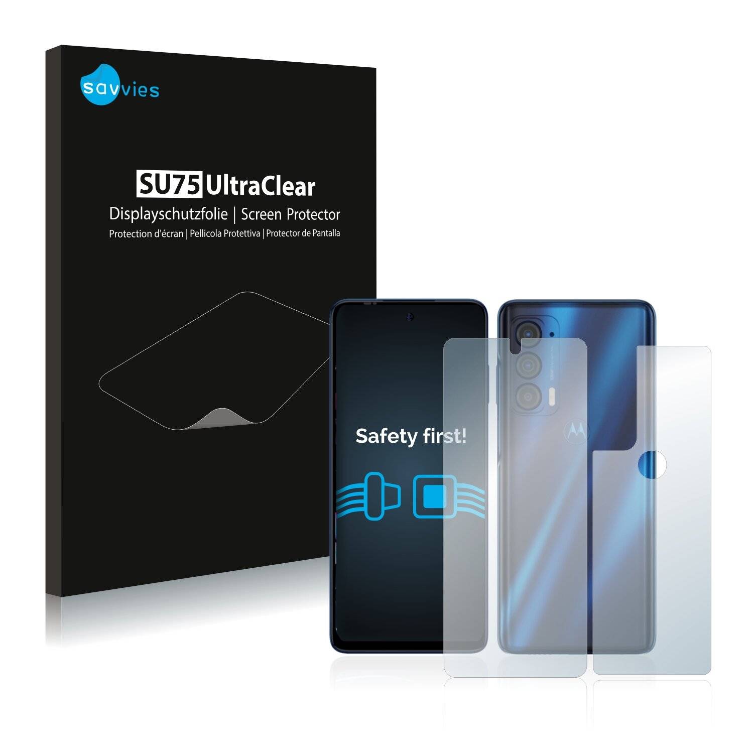 18x Savvies SU75 Displayschutzfolie für Motorola Edge (2021) (Vorder +