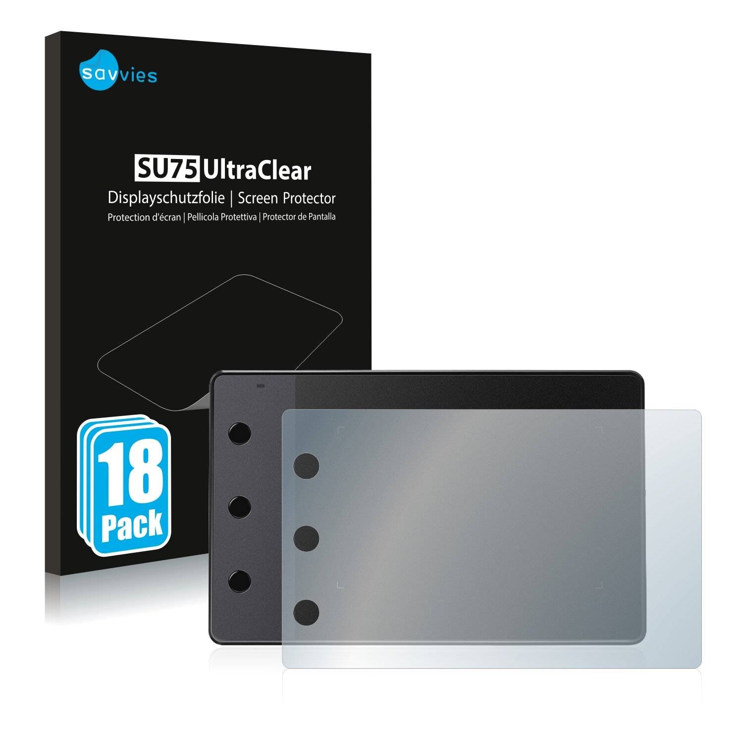 18x Savvies SU75 Displayschutzfolie für Huion Inspiroy