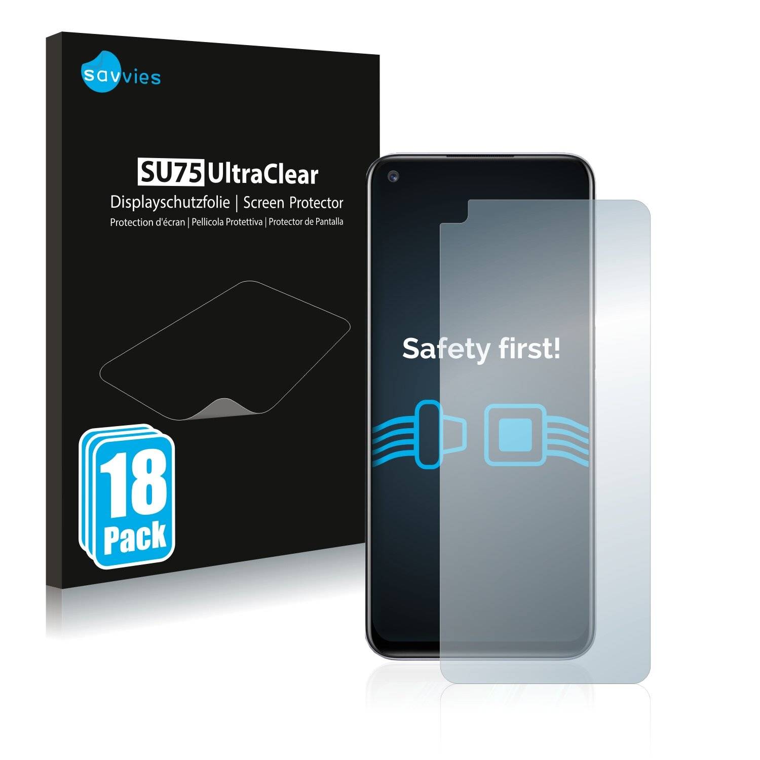 18x Savvies SU75 Displayschutzfolie für Realme Narzo