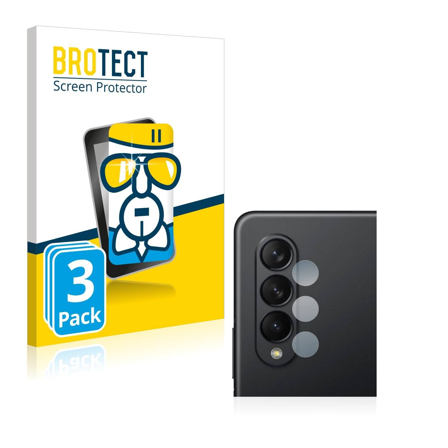 3x BROTECT AirGlass Schutzglas Folie für Samsung Galaxy Z Fold 3 5G (NUR