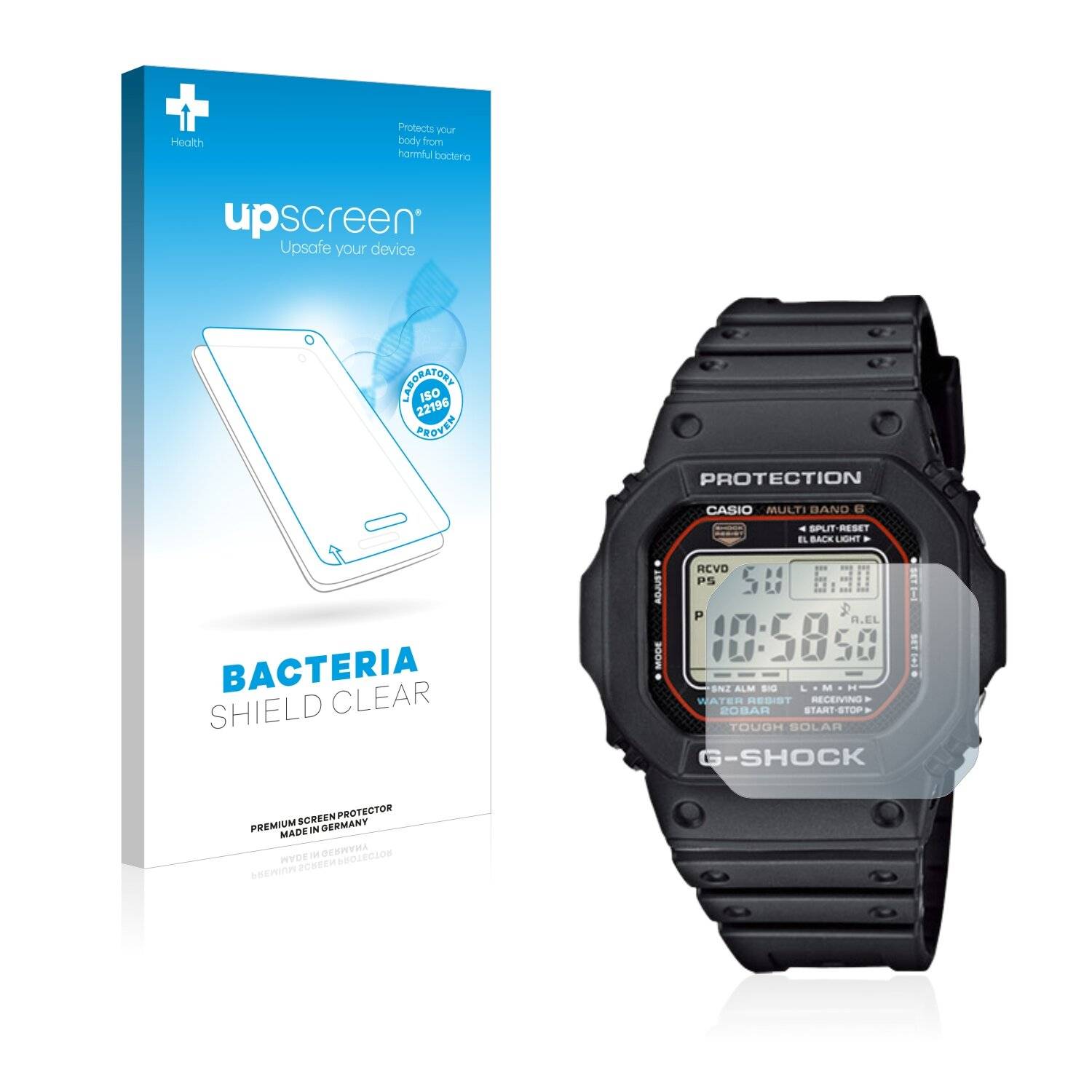 upscreen Bacteria Shield Clear Premium Antibakterielle Displayschutzfolie für Casio G-Shock