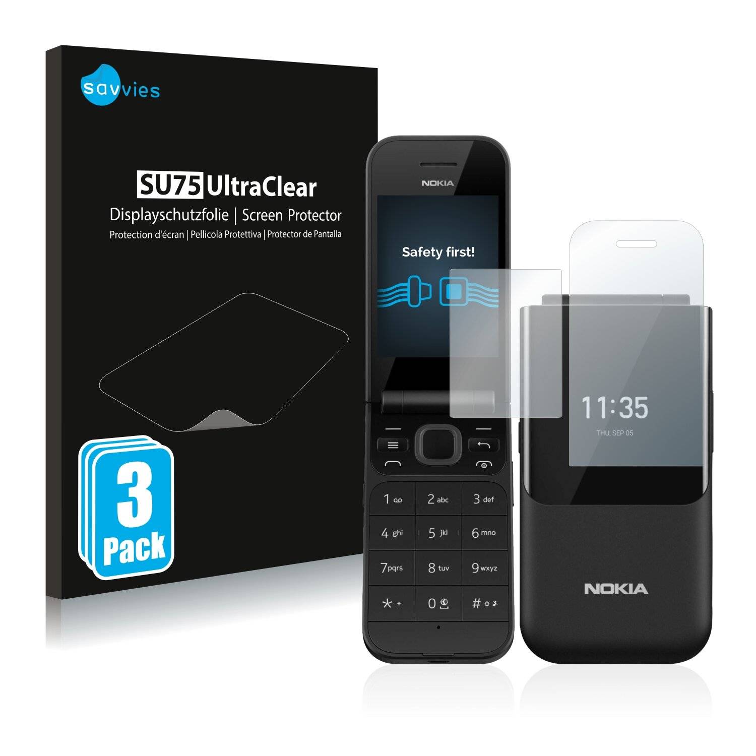 6x Savvies SU75 Displayschutzfolie für Nokia 2720