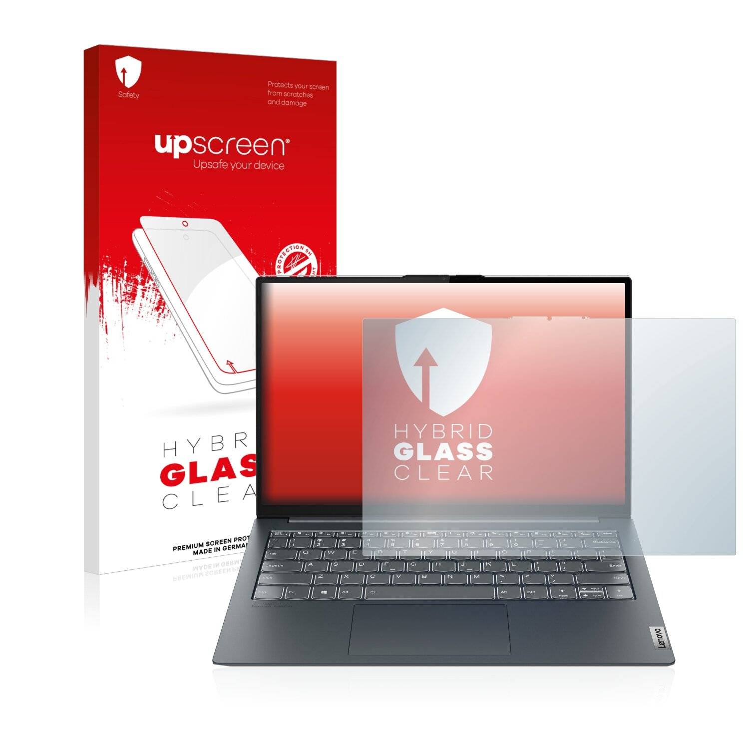 upscreen Hybrid Glass Clear Premium Schutzglas Folie für Lenovo ThinkBook 13x