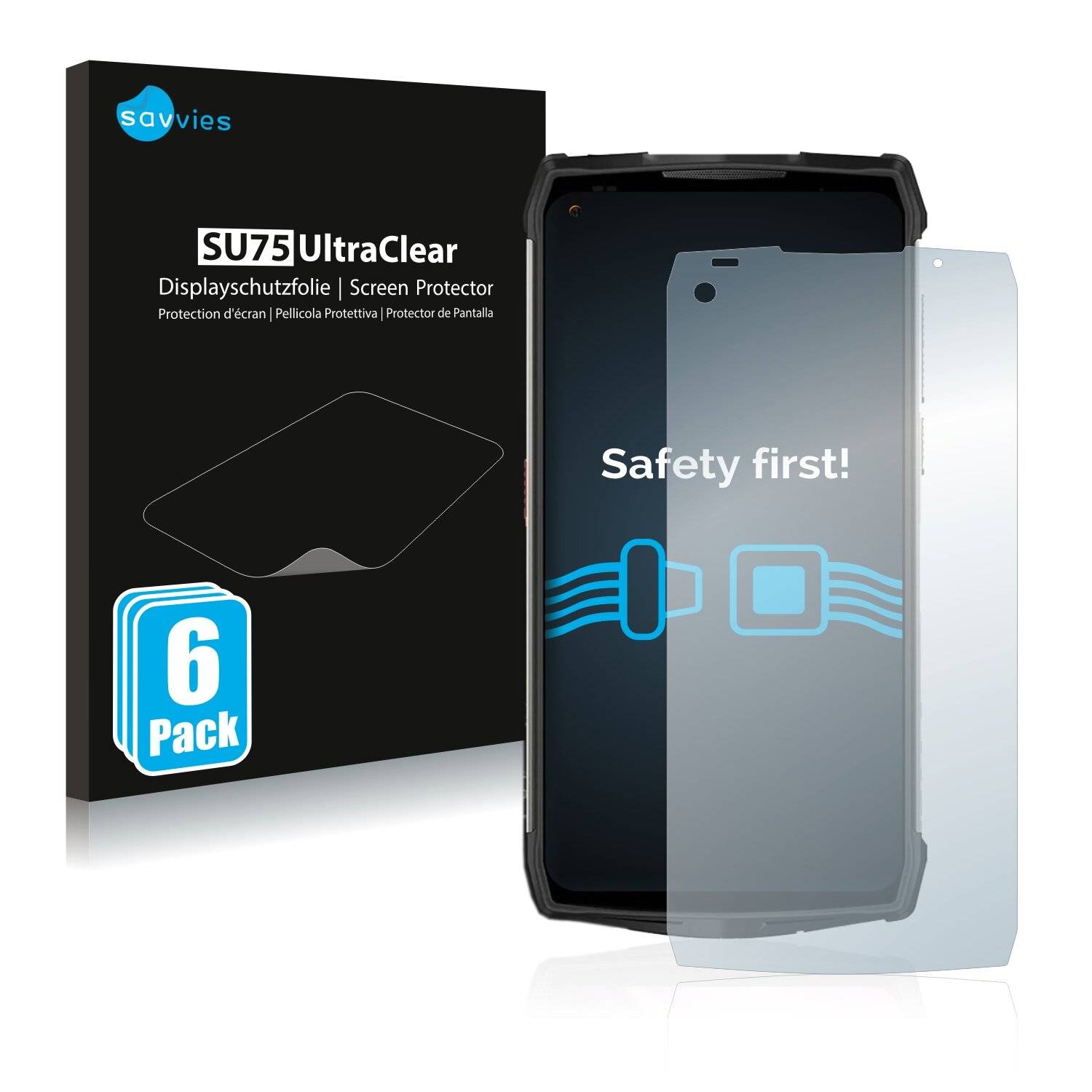 6x Savvies SU75 Displayschutzfolie für Ulefone Power Armor