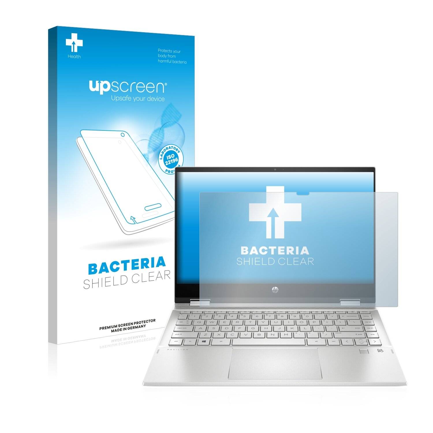 upscreen Bacteria Shield Clear Premium Antibakterielle Displayschutzfolie für HP Pavilion