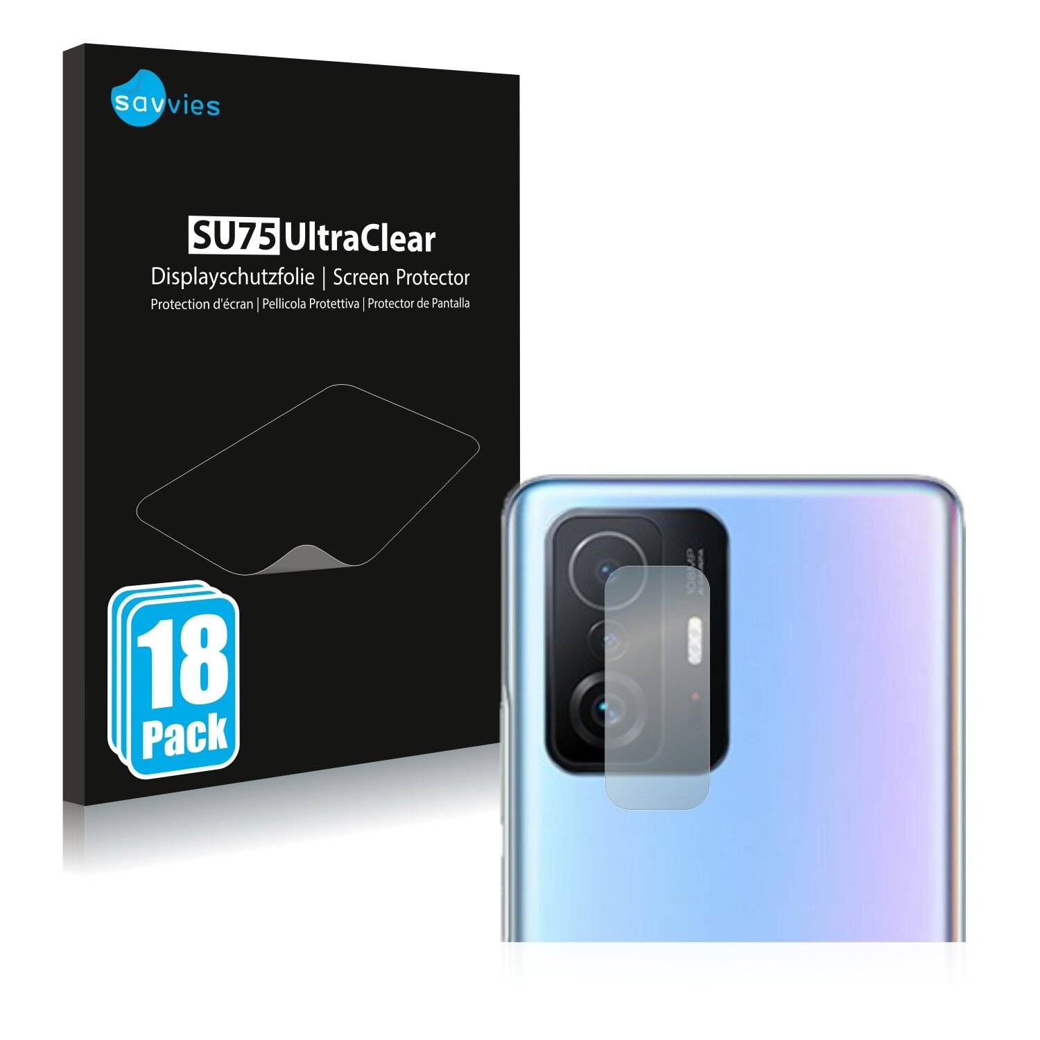 18x Savvies SU75 Displayschutzfolie für Xiaomi 11T Pro (NUR