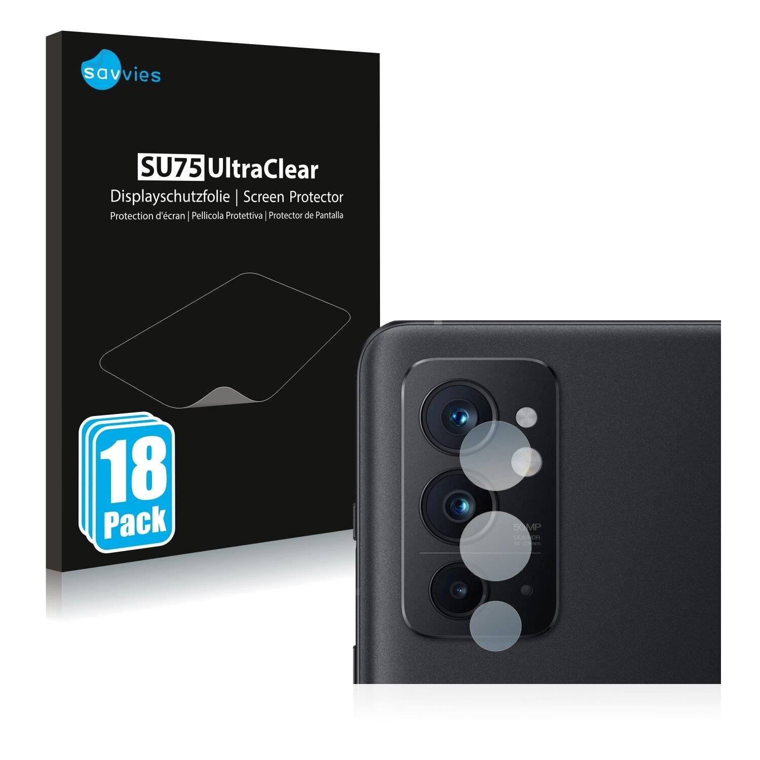 18x Savvies SU75 Displayschutzfolie für OnePlus 9RT 5G (NUR