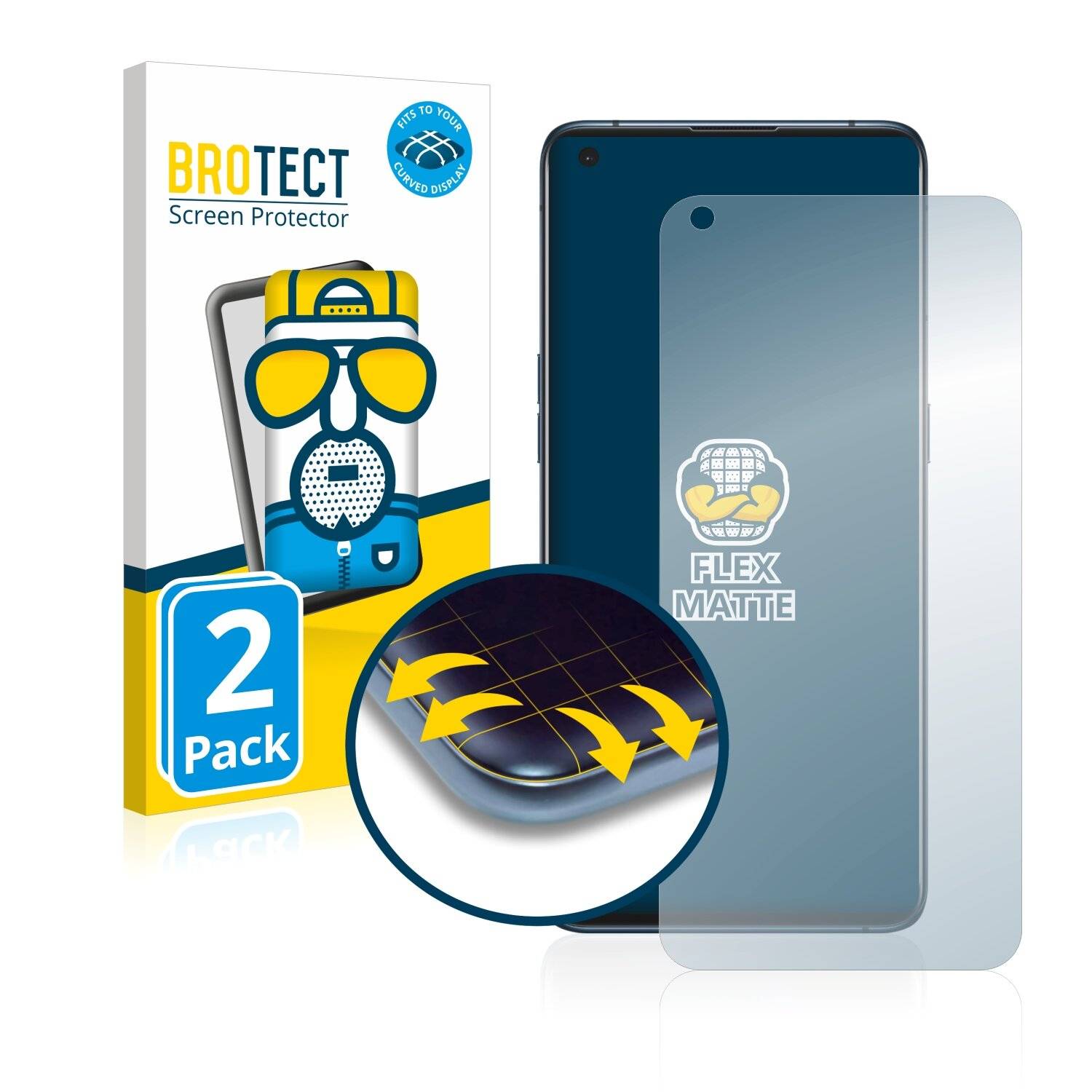 2x BROTECT Flex Matte Full-Cover Displayschutzfolie für Oppo Find