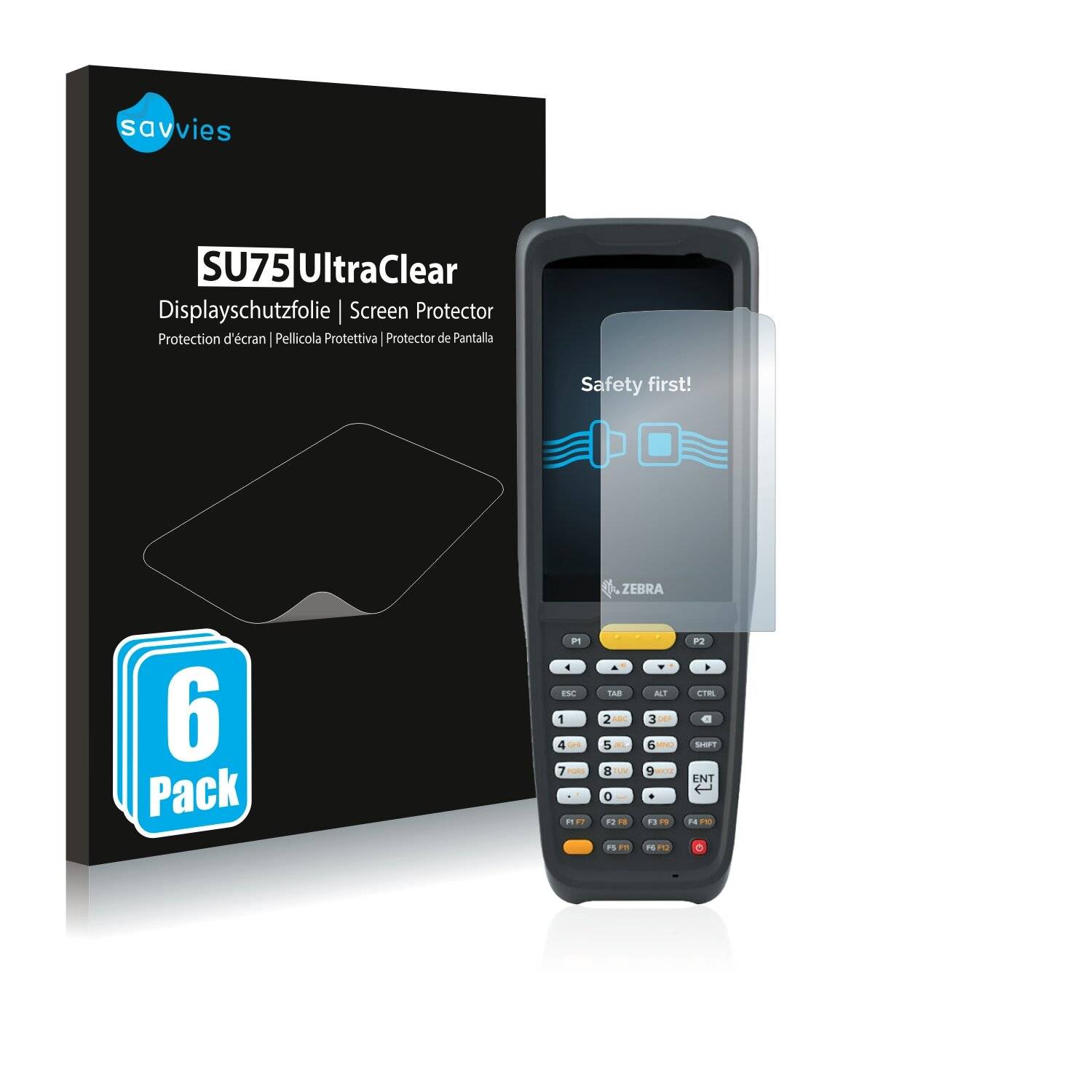 6x Savvies SU75 Displayschutzfolie für Zebra