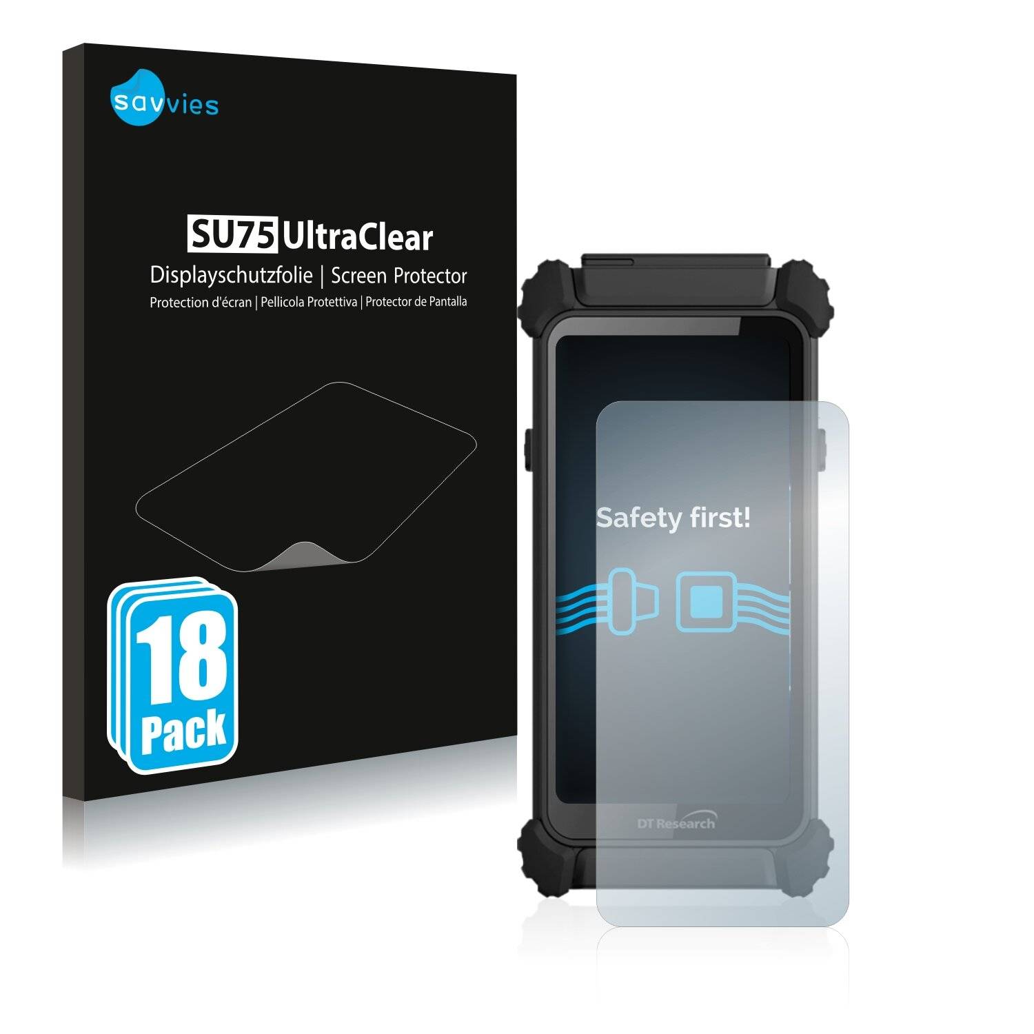 18x Savvies SU75 Displayschutzfolie für DT Research