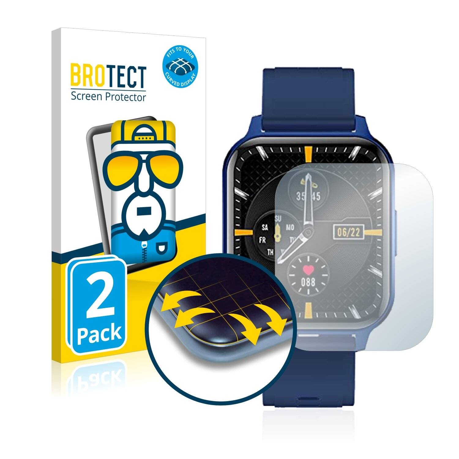 2x BROTECT Flex Full-Cover Displayschutzfolie für WallPacle Fitness