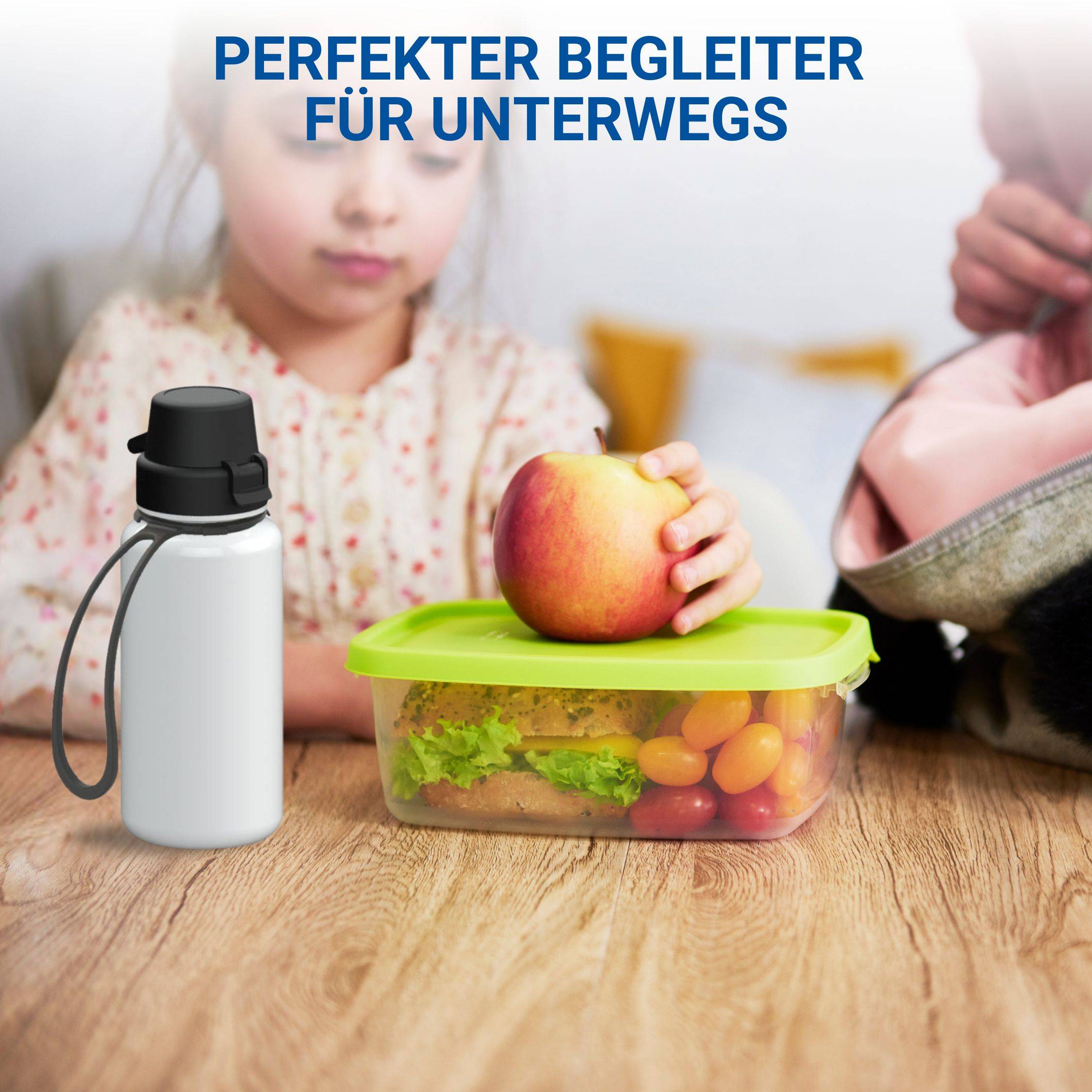 0,4 L Wasserflasche "School" Tritanflasche mit Trägerband