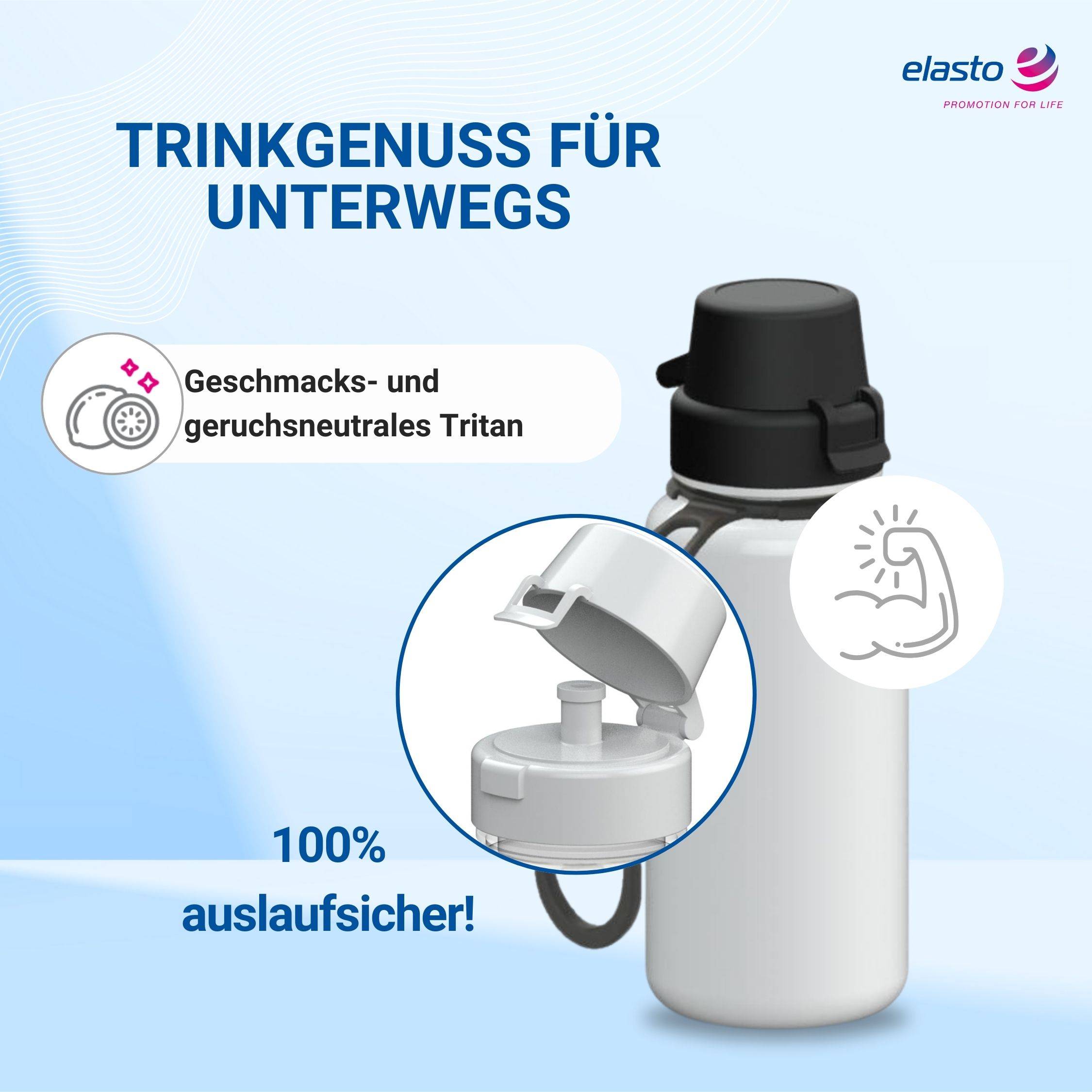 0,4 L Wasserflasche "School" Tritanflasche mit Trägerband