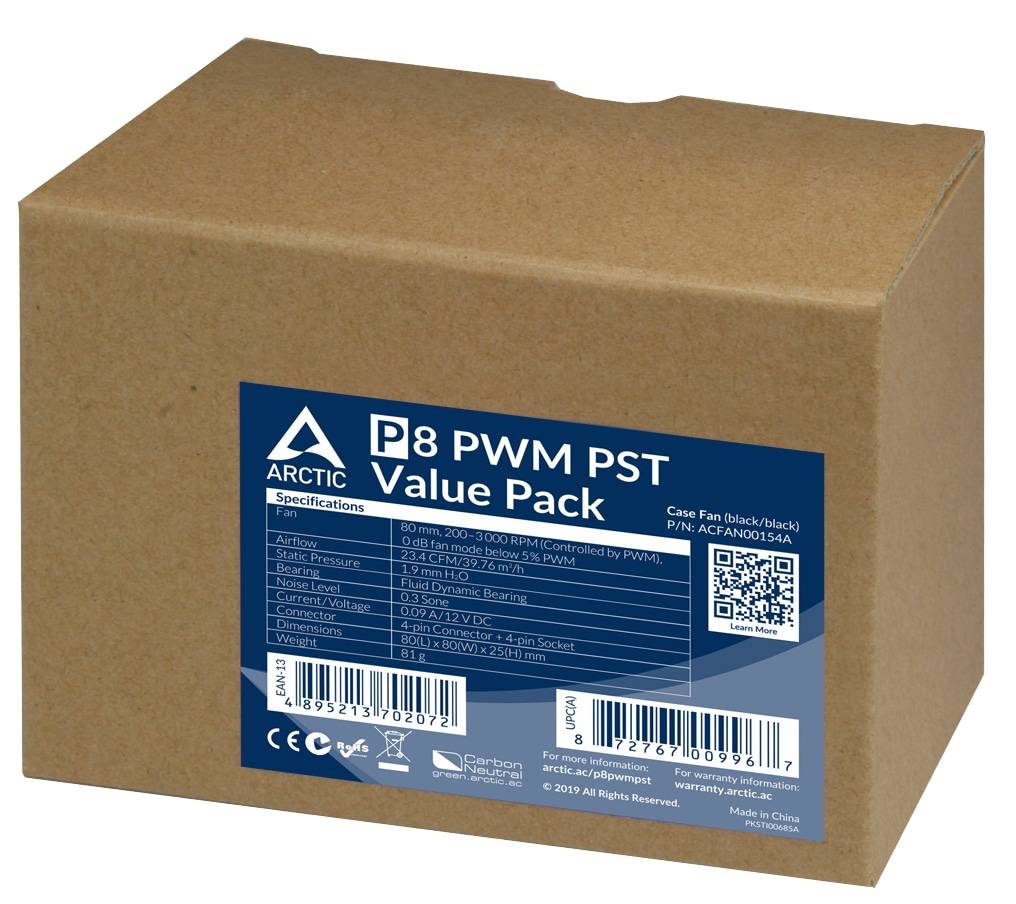 ARCTIC Lüfter P8 PWM PST Value Pack