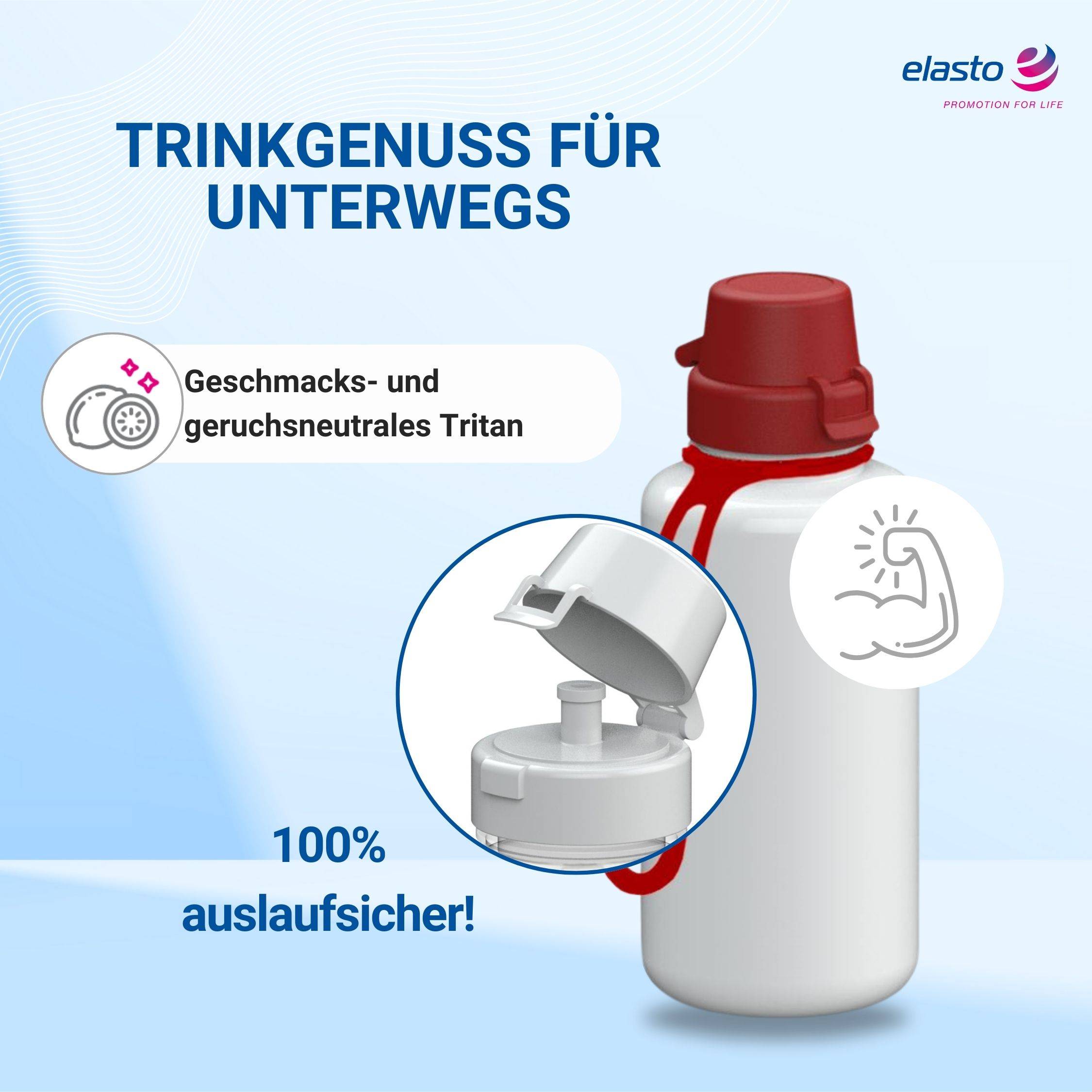 0,7 L Wasserflasche "School" Tritanflasche mit Trägerband