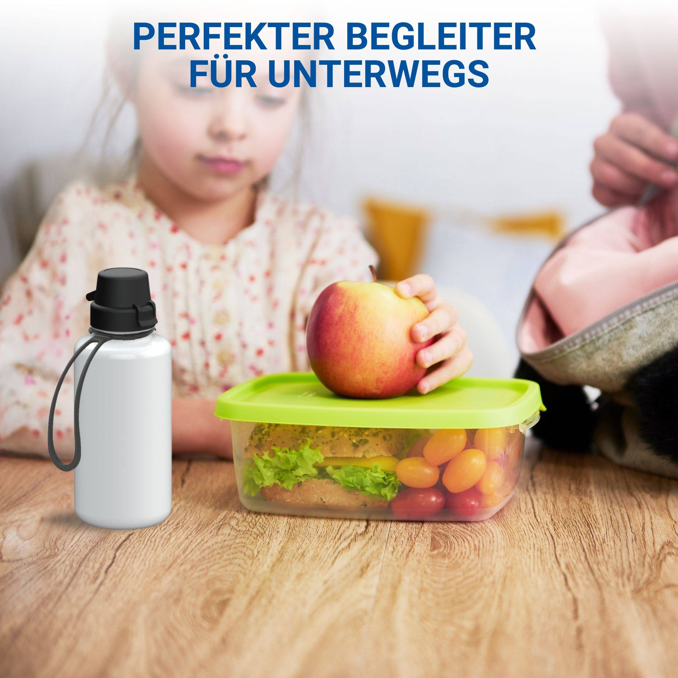 0,7 L Wasserflasche "School" Tritanflasche mit Trägerband