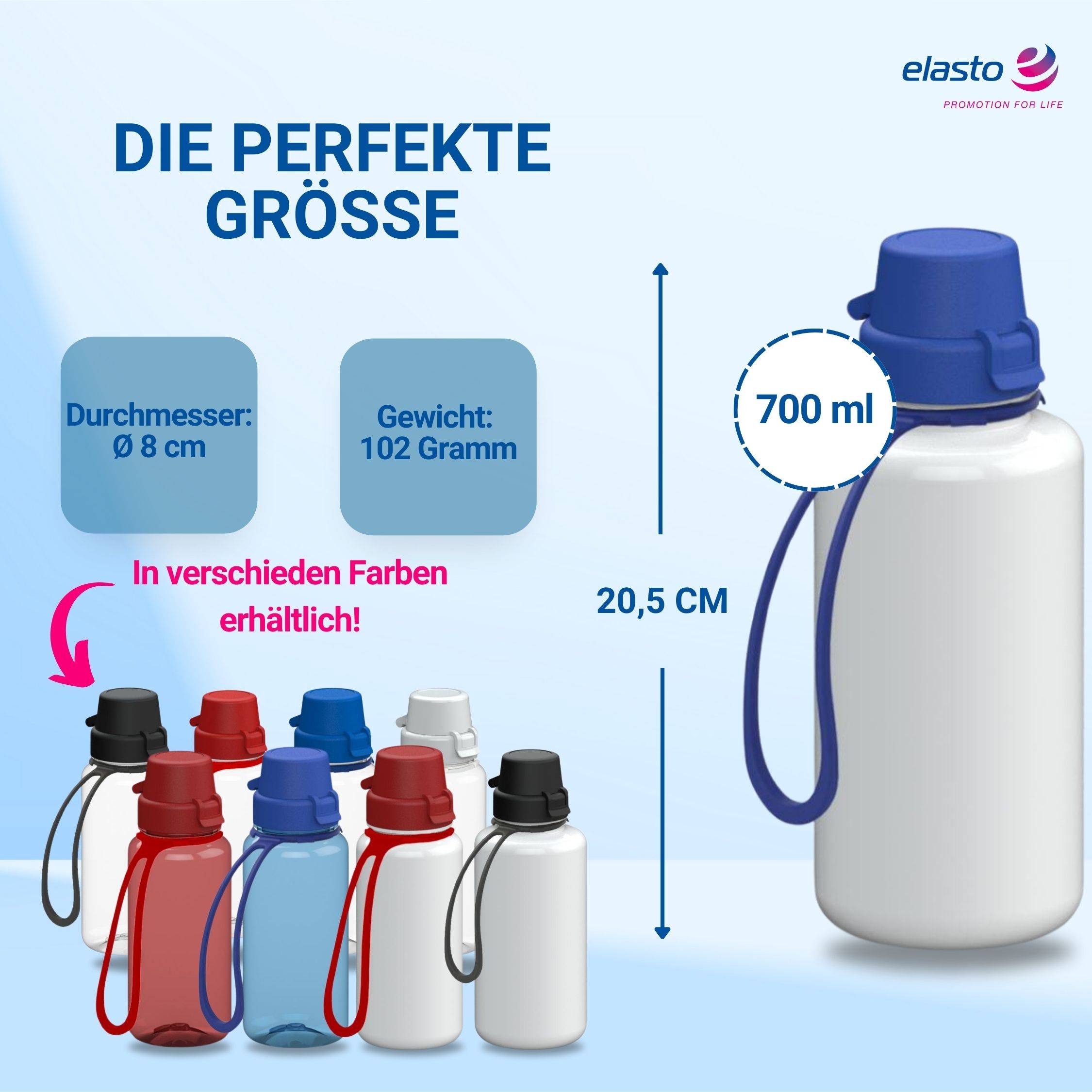 0,7 L Wasserflasche "School" Tritanflasche mit Trägerband