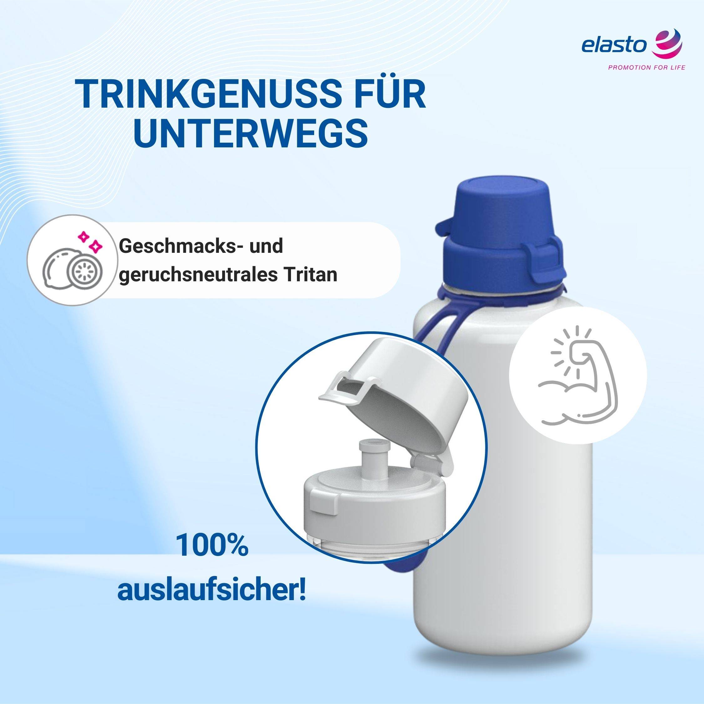 0,7 L Wasserflasche "School" Tritanflasche mit Trägerband