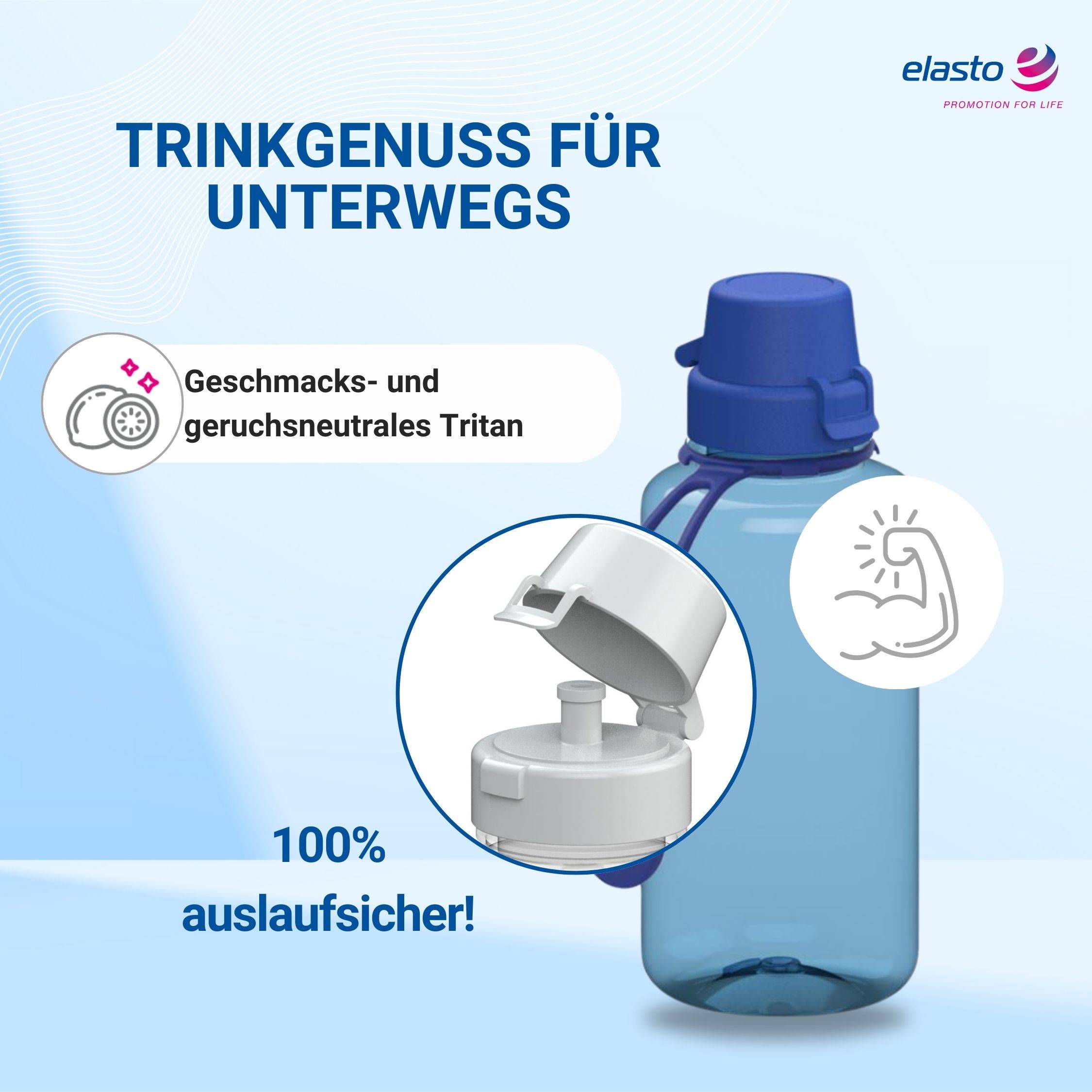 0,7 L Wasserflasche "School" Tritanflasche mit Trägerband