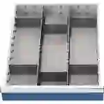 Schubladenunterteilungsmaterial Front-H.100-125mm 2 Längs- u.6 Querteiler Schubladenunterteilungsmaterial Front-H.100-125mm 2 Längs- u.6 Querteiler