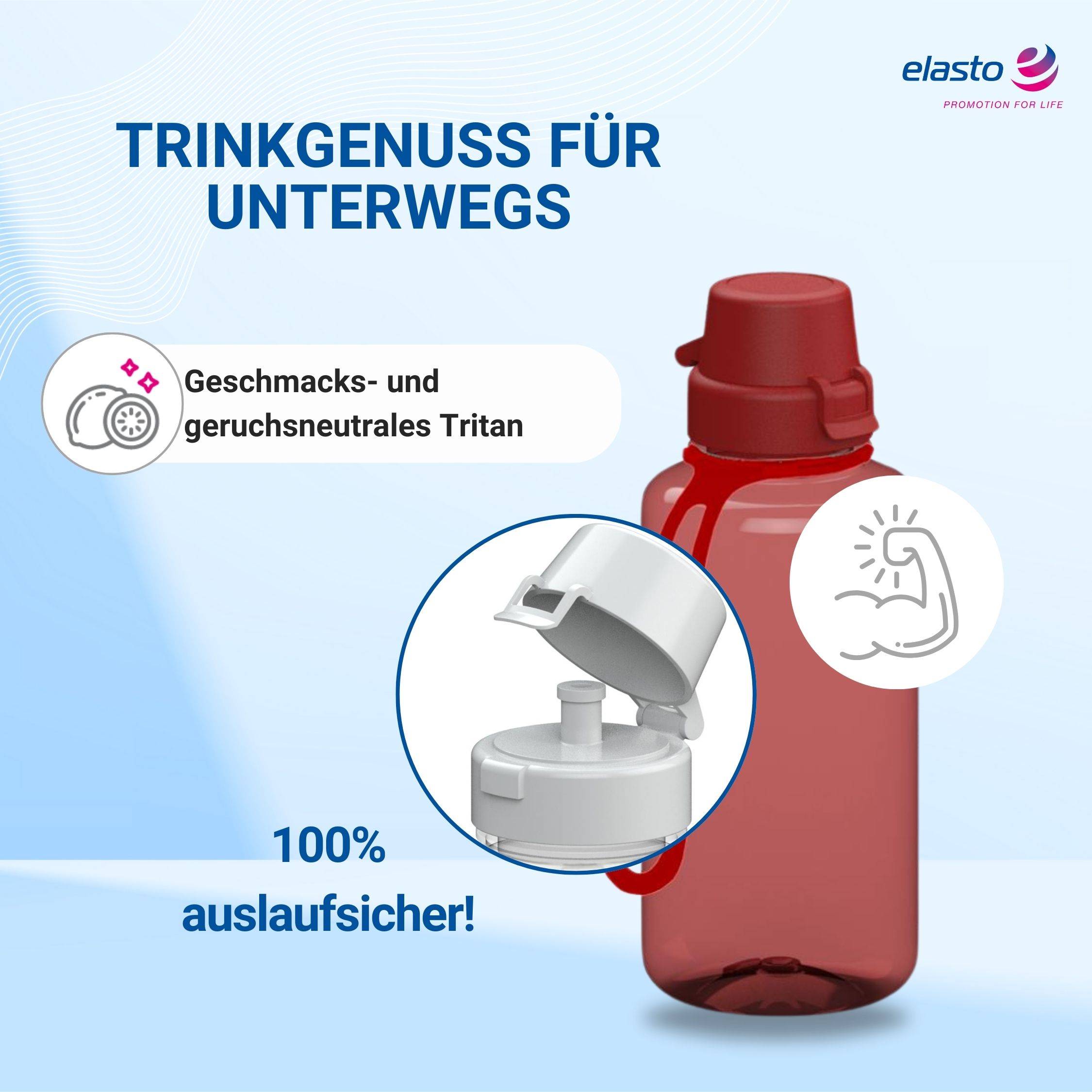0,7 L Wasserflasche "School" Tritanflasche mit Trägerband