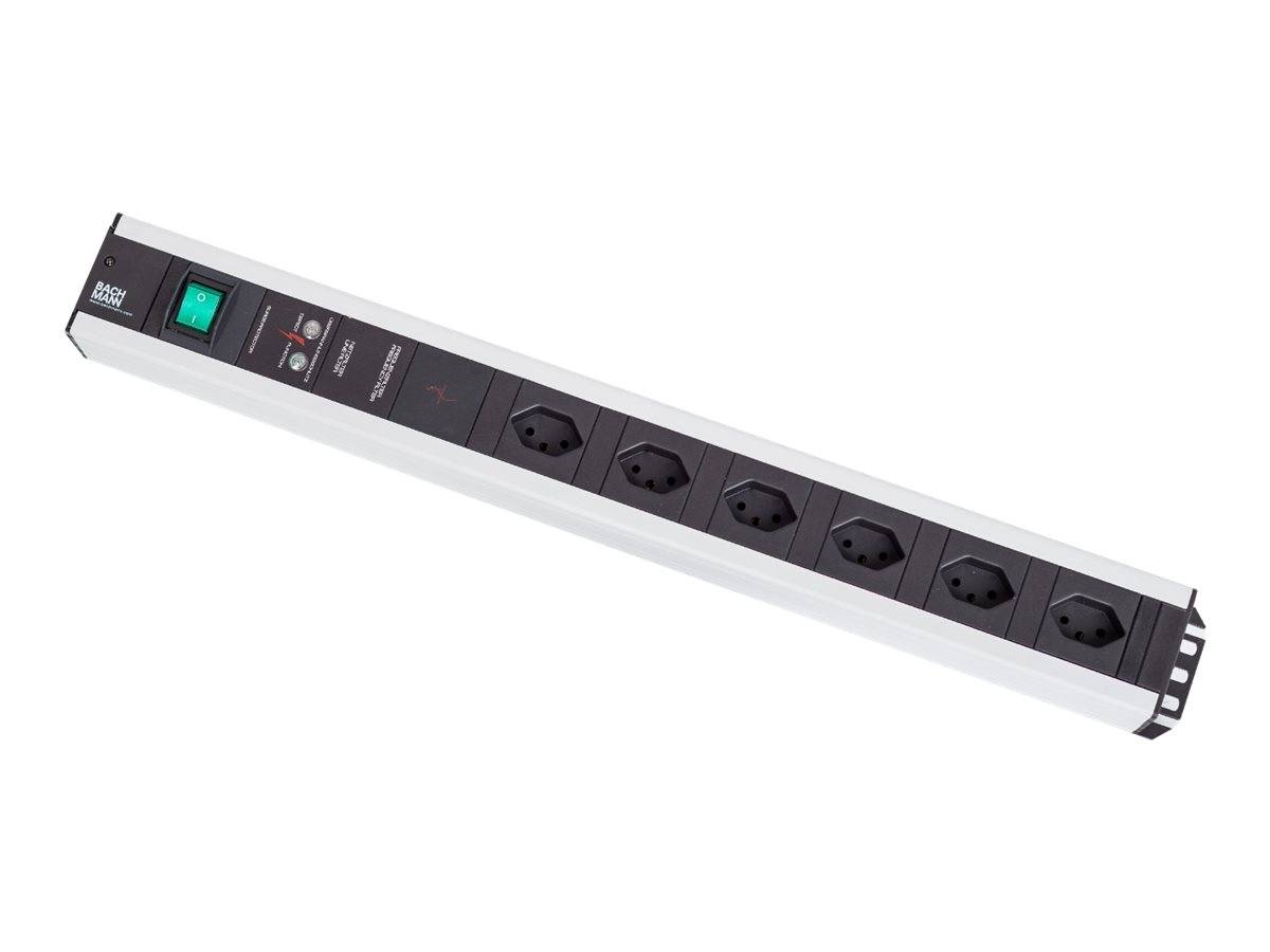 Bachmann - Steckdosenleiste (Rack - einbaufähig) - Wechselstrom 250 V - Eingabe, Eingang T12 - Ausgangsanschlüsse: 6 (T1