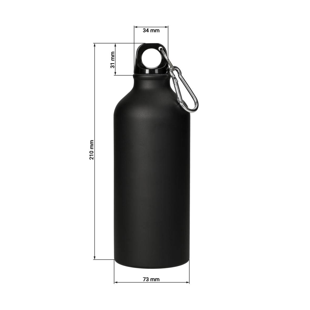Sporty Sportflasche matt mit Karabiner 0,6 L auslaufsicher