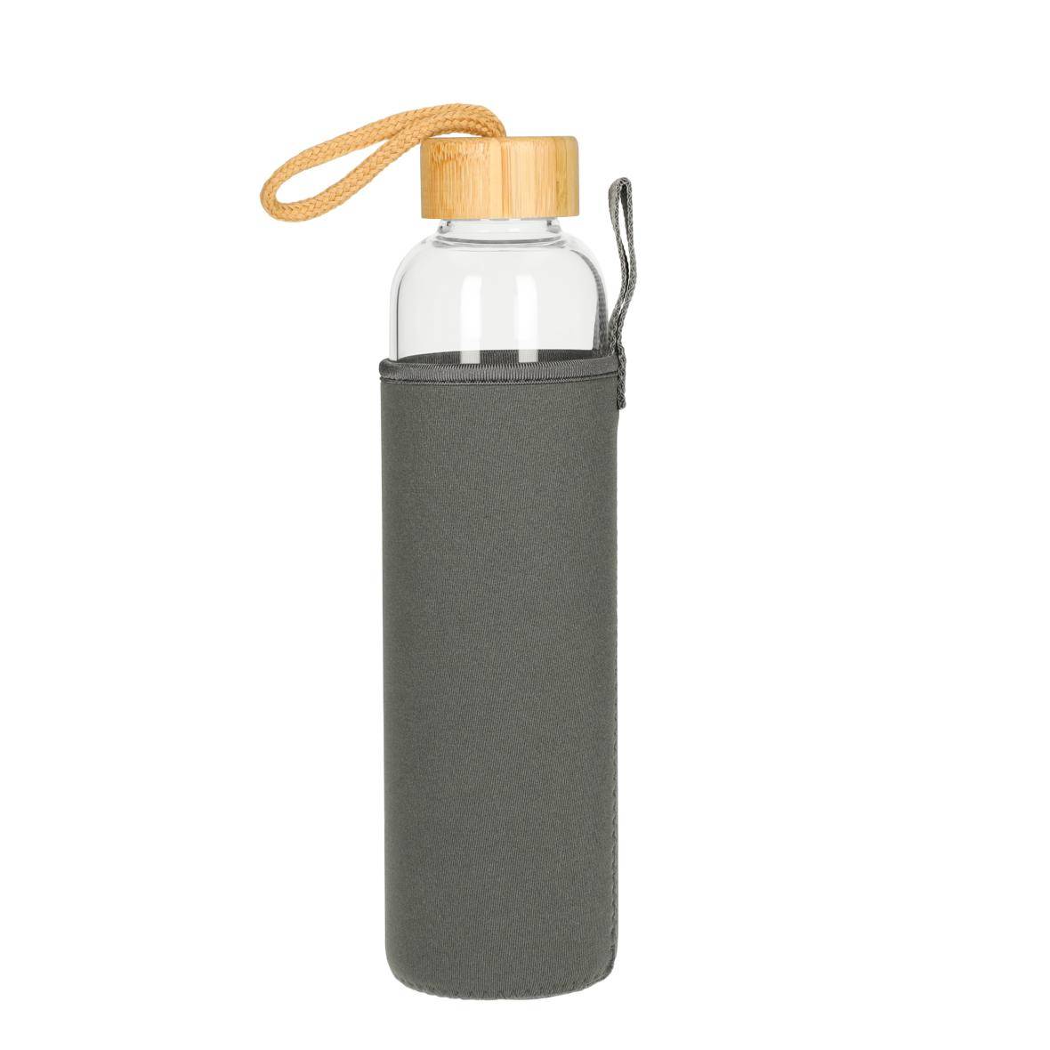 750 ml Wasserflasche Bamboo Glasflsache inkl. Neoprentasche