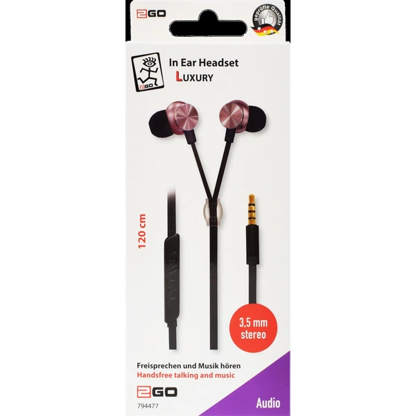 2GO In-Ear Stereo-Headset"Luxury" - rose Zipper-Style - Pink 2GO In-Ear Stereo-Headset"Luxury" - rose Zipper-Style - Pink