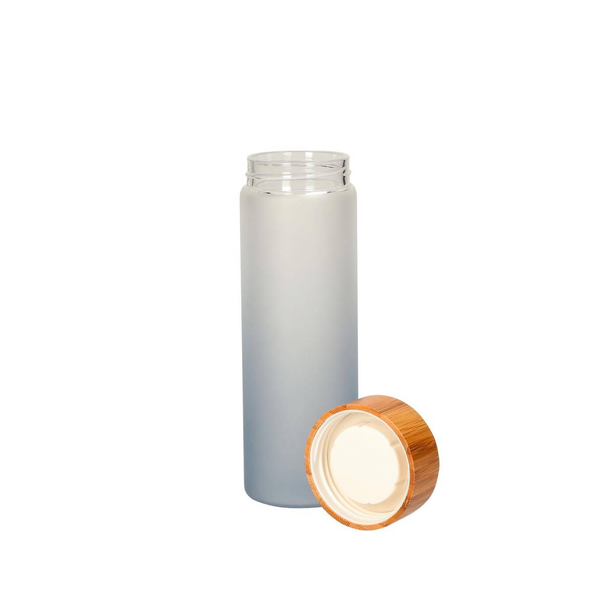 550 ml Wasserflasche "Frosted" aus Glas mit Schraubdeckel