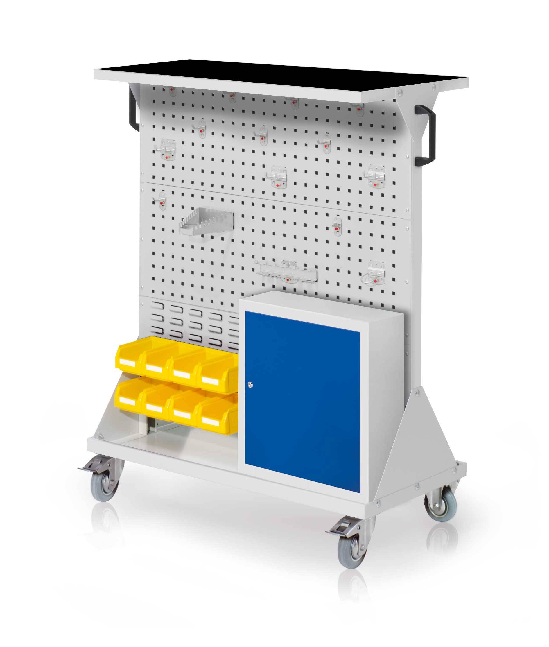 Kappes RasterMobil® mobiler Arbeitsplatzschrank Größe #3 1270x1000x500mm 31-teilig mit Auflageboden inkl. Riffelgummimatte und Einhängeschrank lic