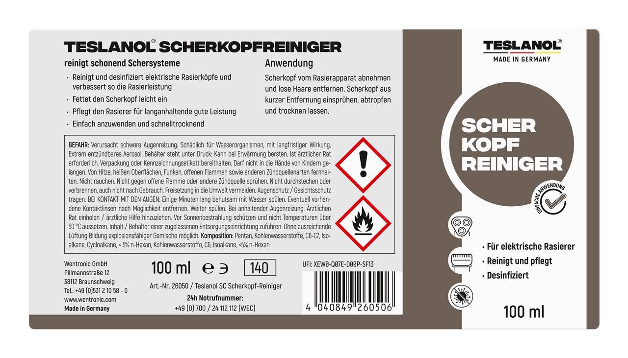 Teslanol Scherkopfreiniger 100 ml