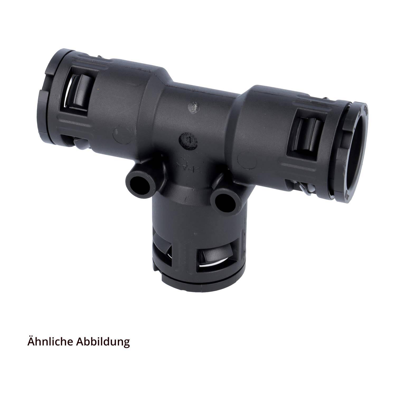 FLEXA FT Schnellverschraubung T-Verteiler PA für Schlauch-Außendurchmesser 1x34,5mm + 2x28,5mm hochdichtend