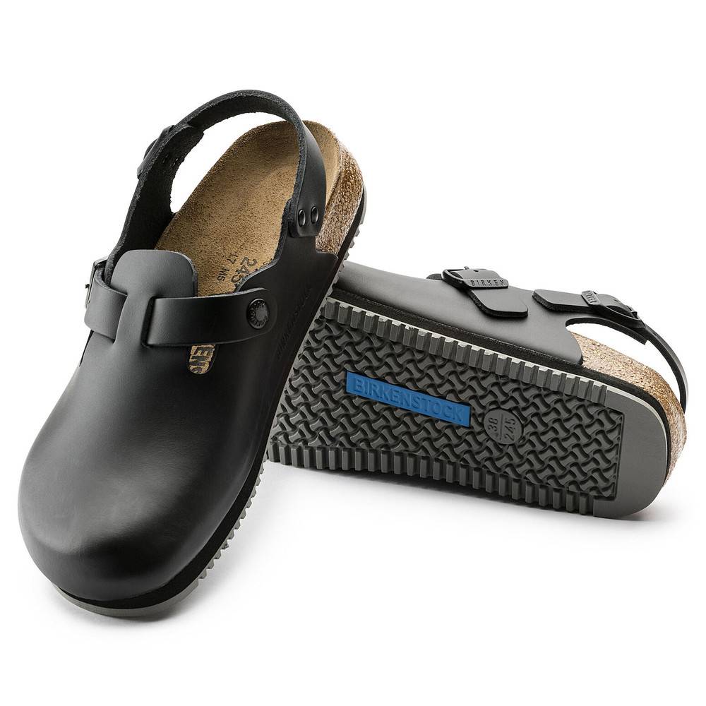 Birkenstock Clog Tokio Super Grip, Naturleder, schwarz, Weite normal, Größe 38