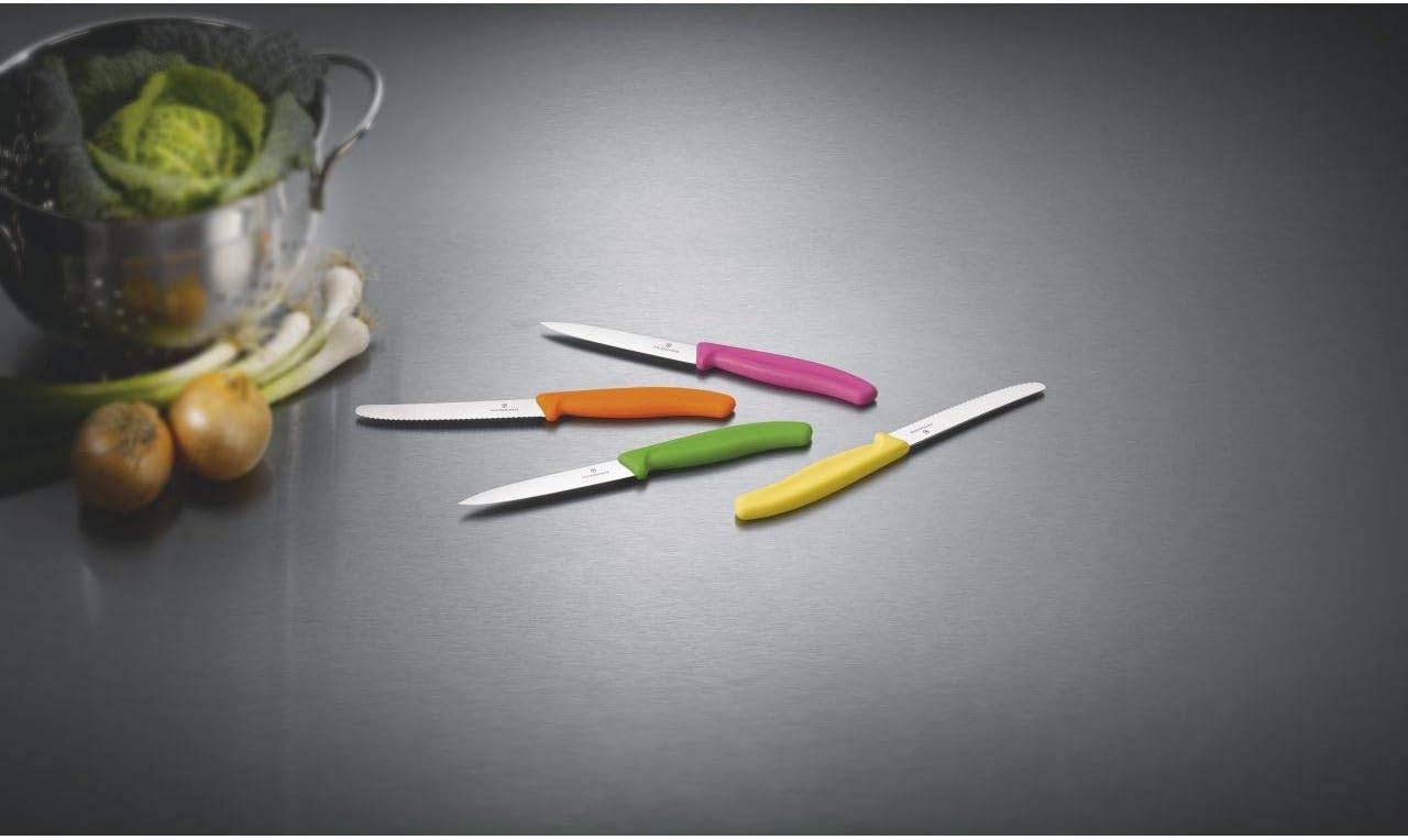 Victorinox 5.0702 Gemüsemesser, 10cm, Mittelspitz, Klingenschutz, spülmaschinengeeignet, blau , 30 x 5 x 5 cm