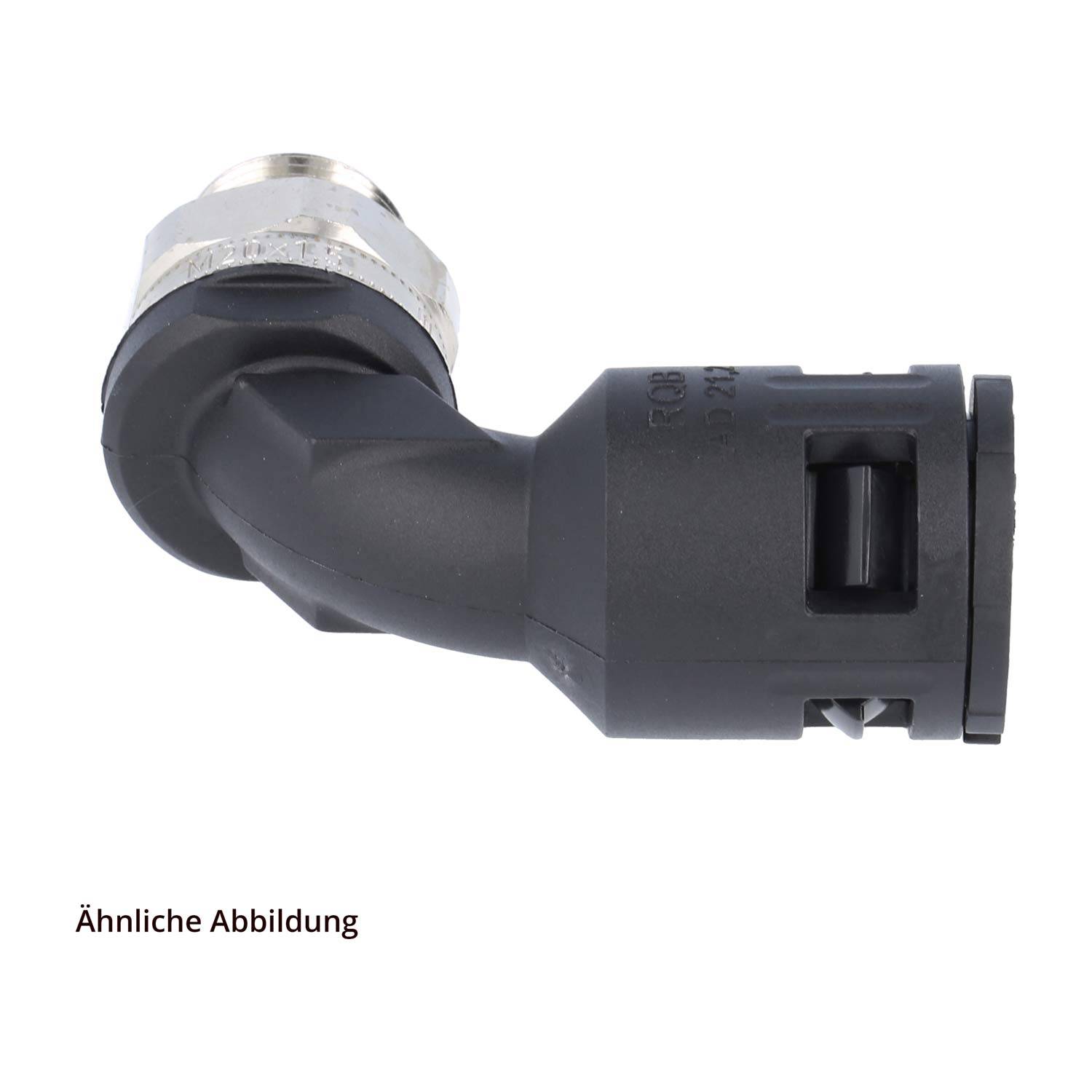 FLEXA RQBK90DR-M Schnellverschraubung 90 Grad Bogen Gewinde M25x1,5 für Schlauch-Außendurchmesser 28,5mm hochdichtend