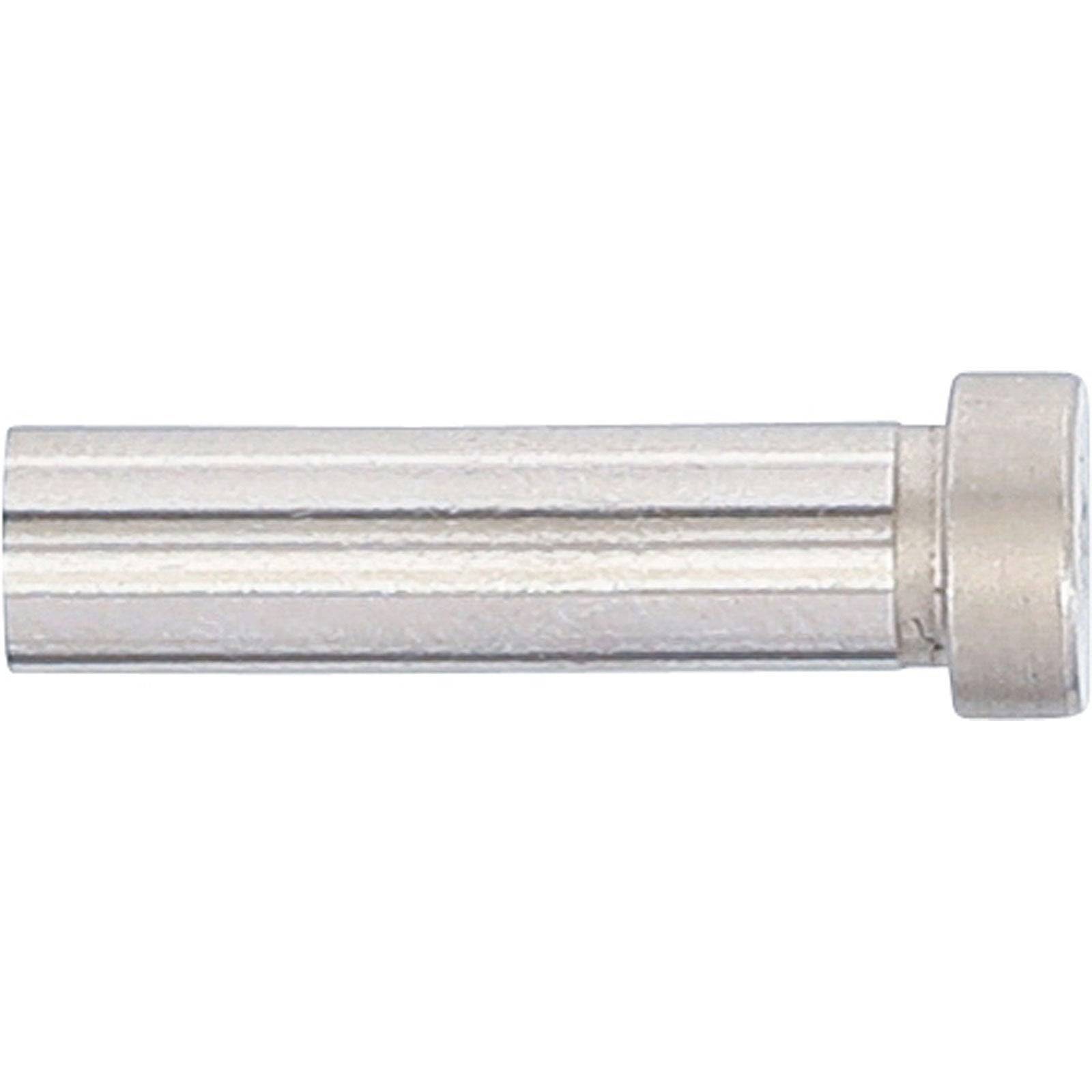 Ein zylindrischer Metallstift mit einem breiteren Ende auf der rechten Seite, der zur Ausrichtung oder Verbindung von Komponenten in mechanischen Baugruppen verwendet wird.