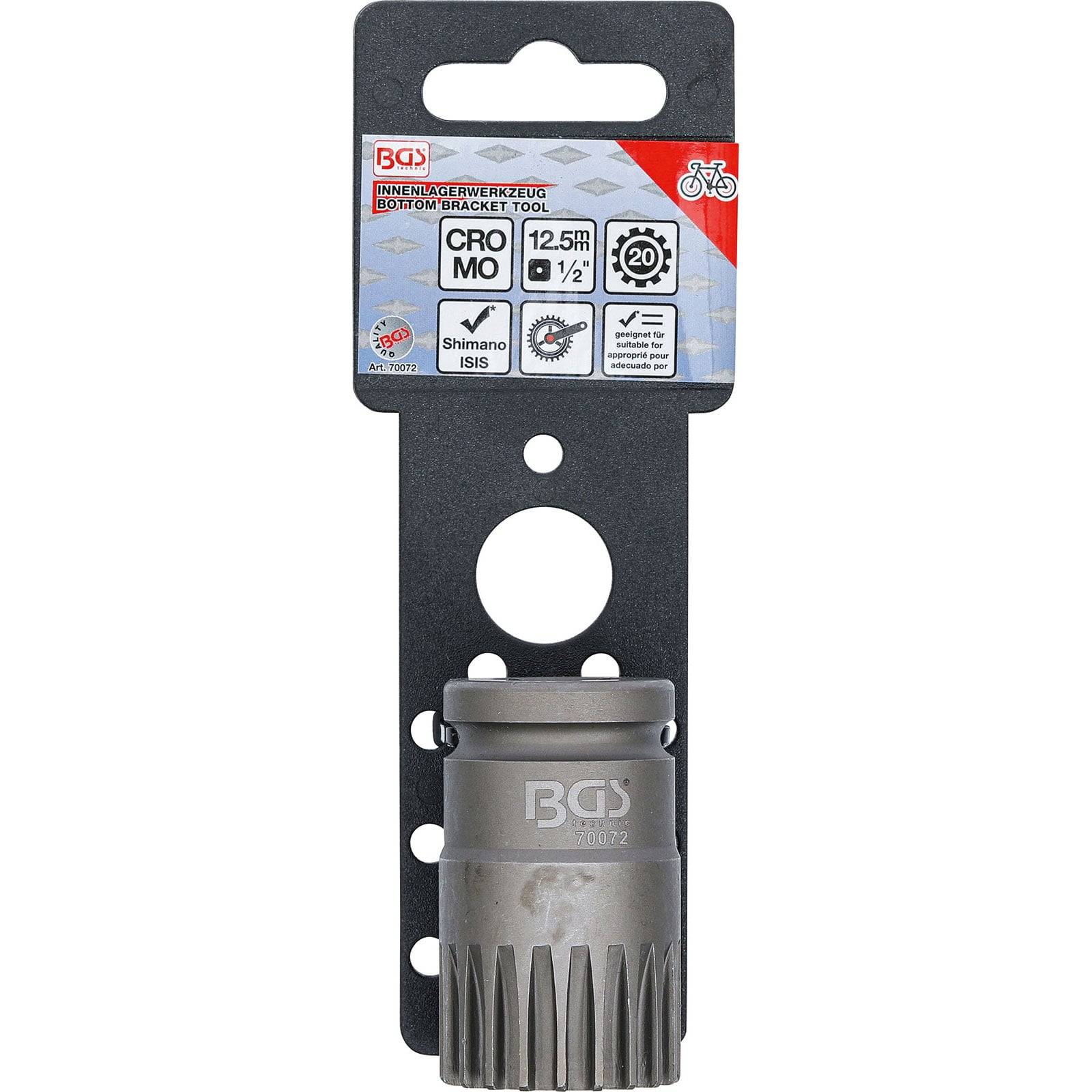 Ein Werkzeug zum Entfernen von inneren Schrauben/inneren Lagerkappen mit Spezifikationen einschließlich 12,5 mm und 1/2 Zoll, geeignet für Shimano ISIS.