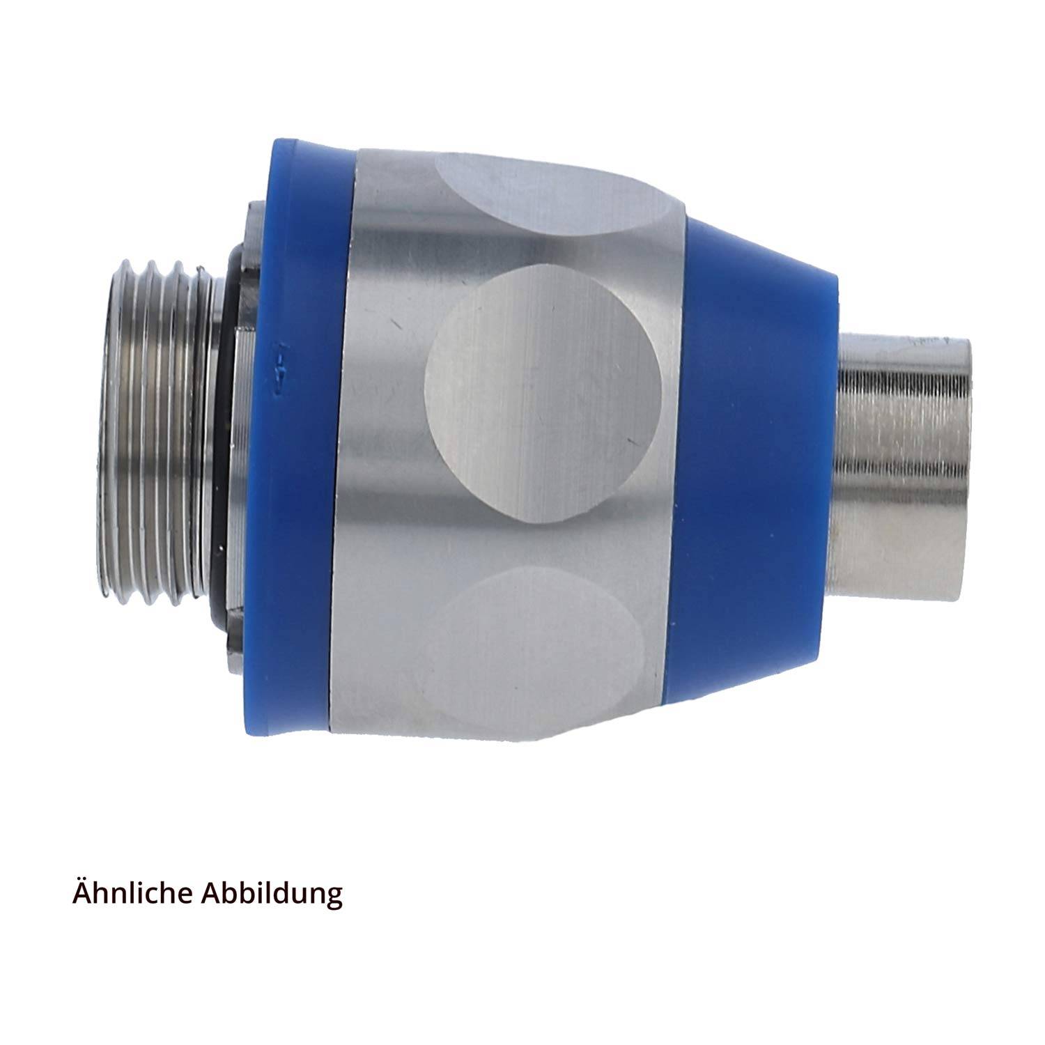 FLEXA US-FOOD Metallverschraubung gerade Gewinde M25x1,5 für Schlauch-Außendurchmesser 26,5mm - 3/4 Zoll für