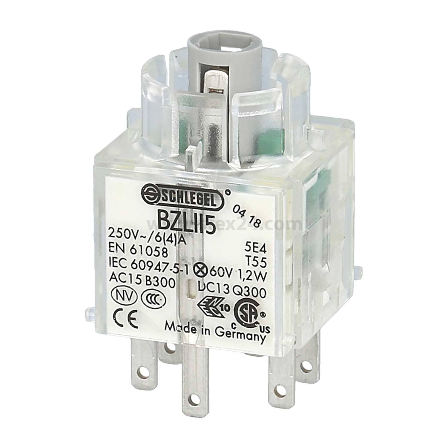 Eine transparente elektronische Komponente, beschriftet mit 