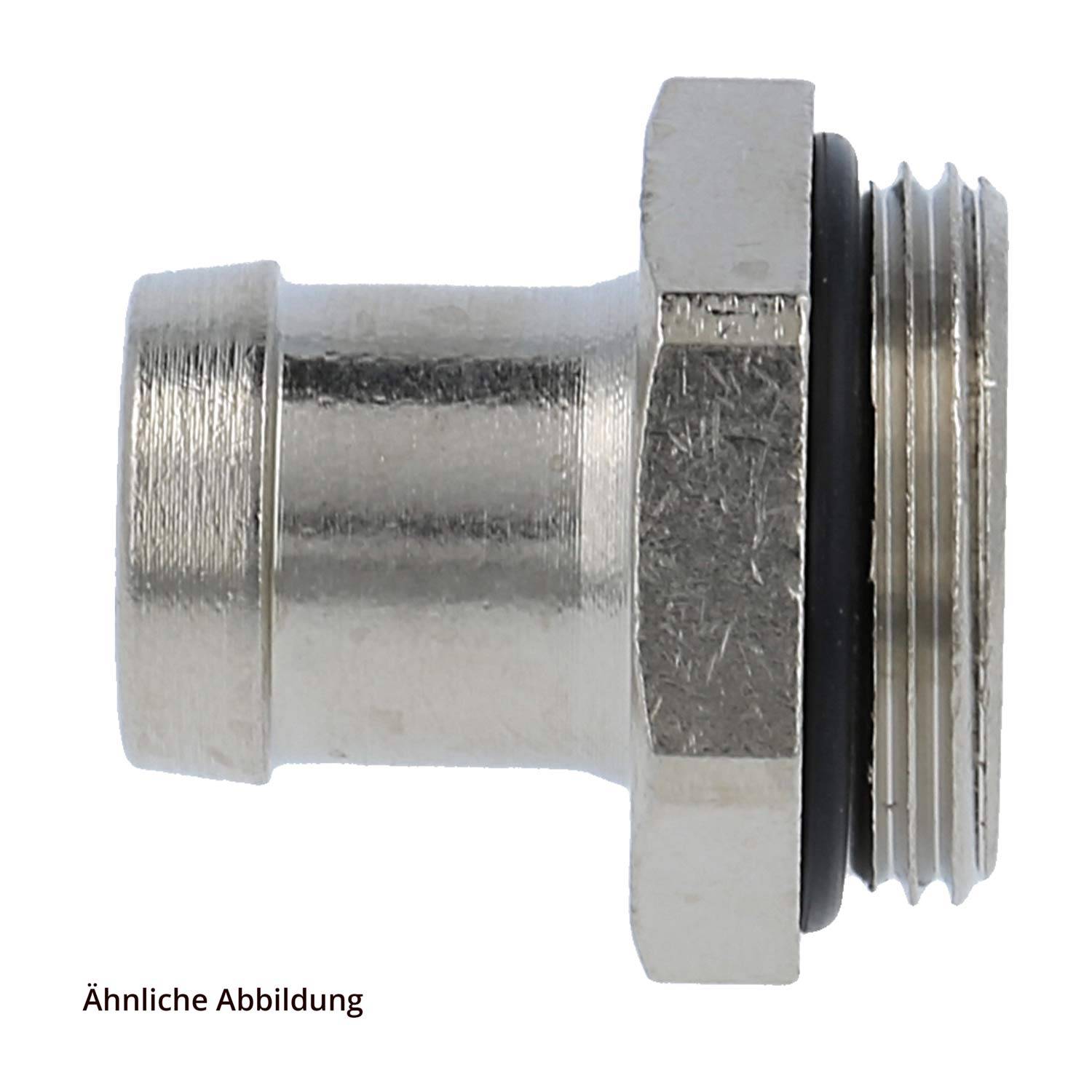 Eine Metallrohrverbindung mit Gewinde und Gummidichtung, verwendet zum Verbinden von Rohrleitungen.