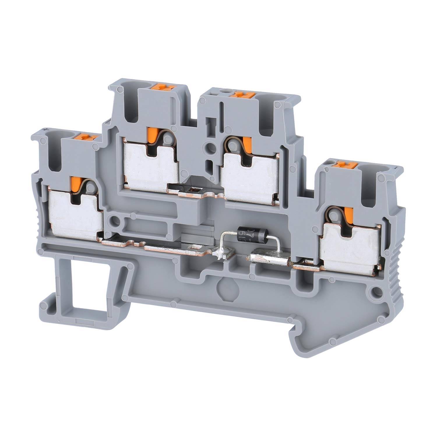 Phoenix Contact Dioden-Doppelstockklemme PTTB 2,5-DIO/UL-UR mit eingebauter Diode, Push-In-Anschluss Nennspannung 500V