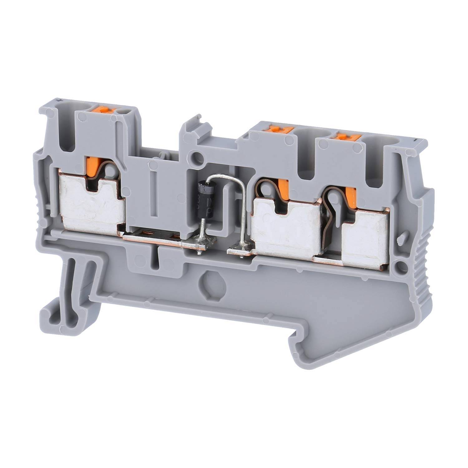 Phoenix Contact Diodenklemme PT 2,5-TWIN-DIO/L-R mit eingebauter Diode, Push-In-Anschluss Nennspannung 800V