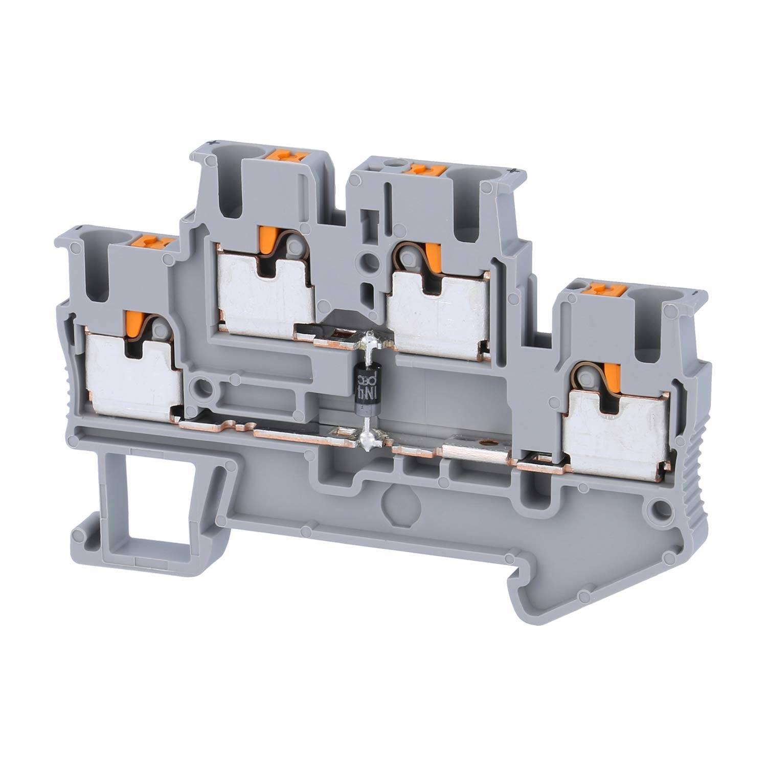 Phoenix Contact Dioden-Doppelstockklemme PTTB 2,5-DIO/O-U mit eingebauter Diode, Push-In-Anschluss Nennspannung 500V -