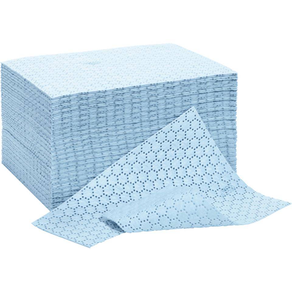 Öl-Sorbent Tücher, blau, Polypropylen, 400x500mm, Aufnahme 85 l/100, 100/VE