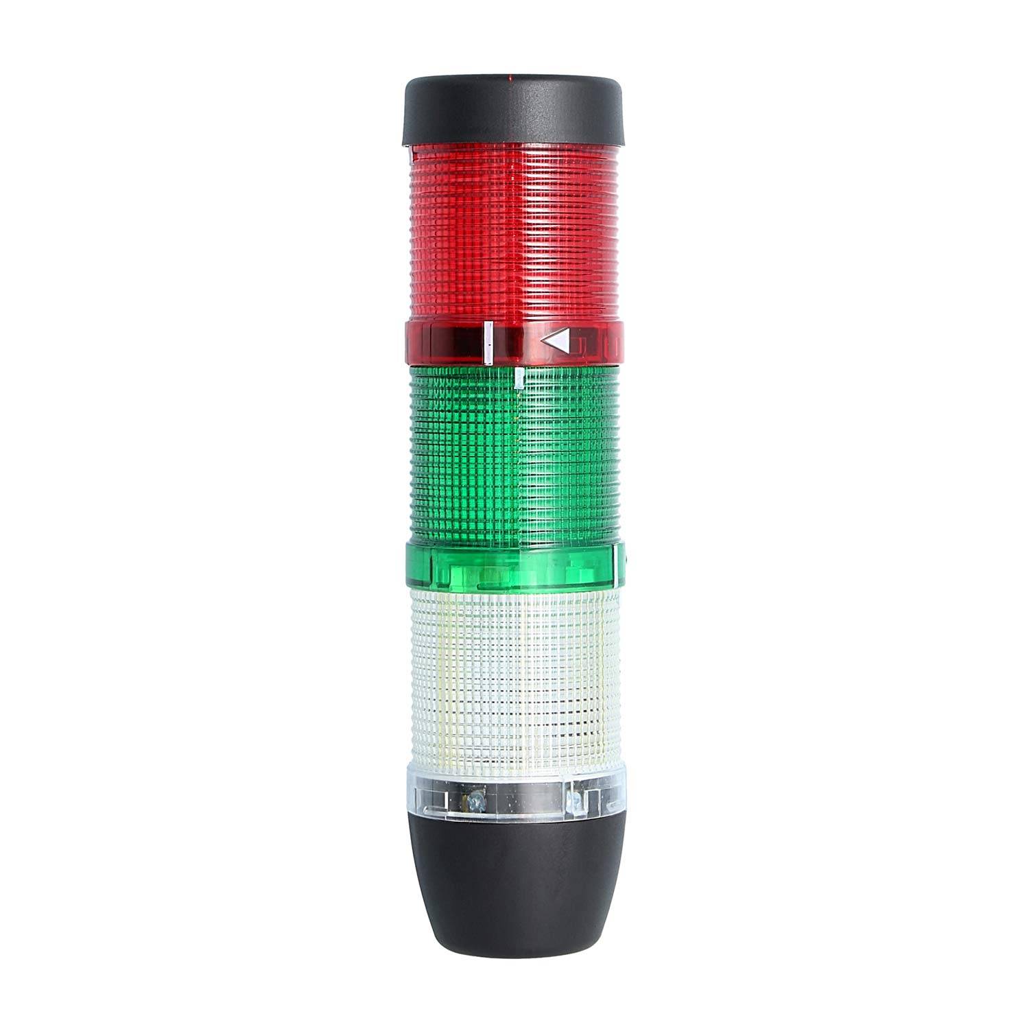 127295 STEX24 Signalsäule weiß-grün-rot, 50mm, 24V AC/DC, LED-Blinklicht SS50-OB3/24 117 MaßeLänge210,0mm, Durchmesser