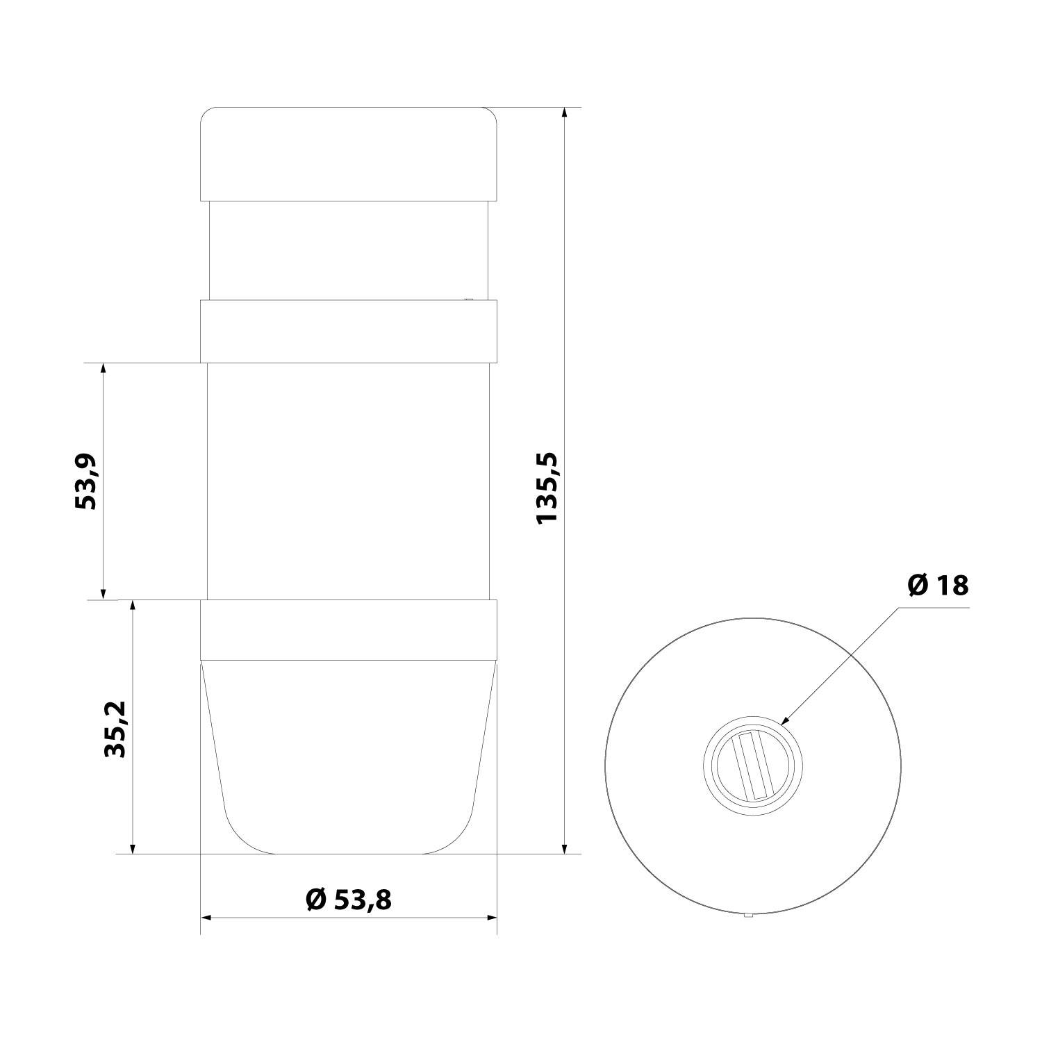 127317 STEX24 Signalsäule grün, 50mm, 24V AC/DC, LED-Blinklicht mit Summer, SS50-B1/24 109 Lautstärke 90 db - 1Stück