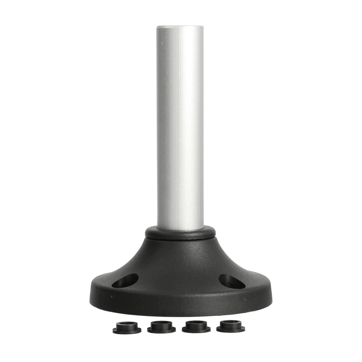 127225 STEX24 Kunststofffuß mit Aluminiumrohr für Signalsäule schwarz / silber, 50/70mm SH100/231 103 Anschraubloch
