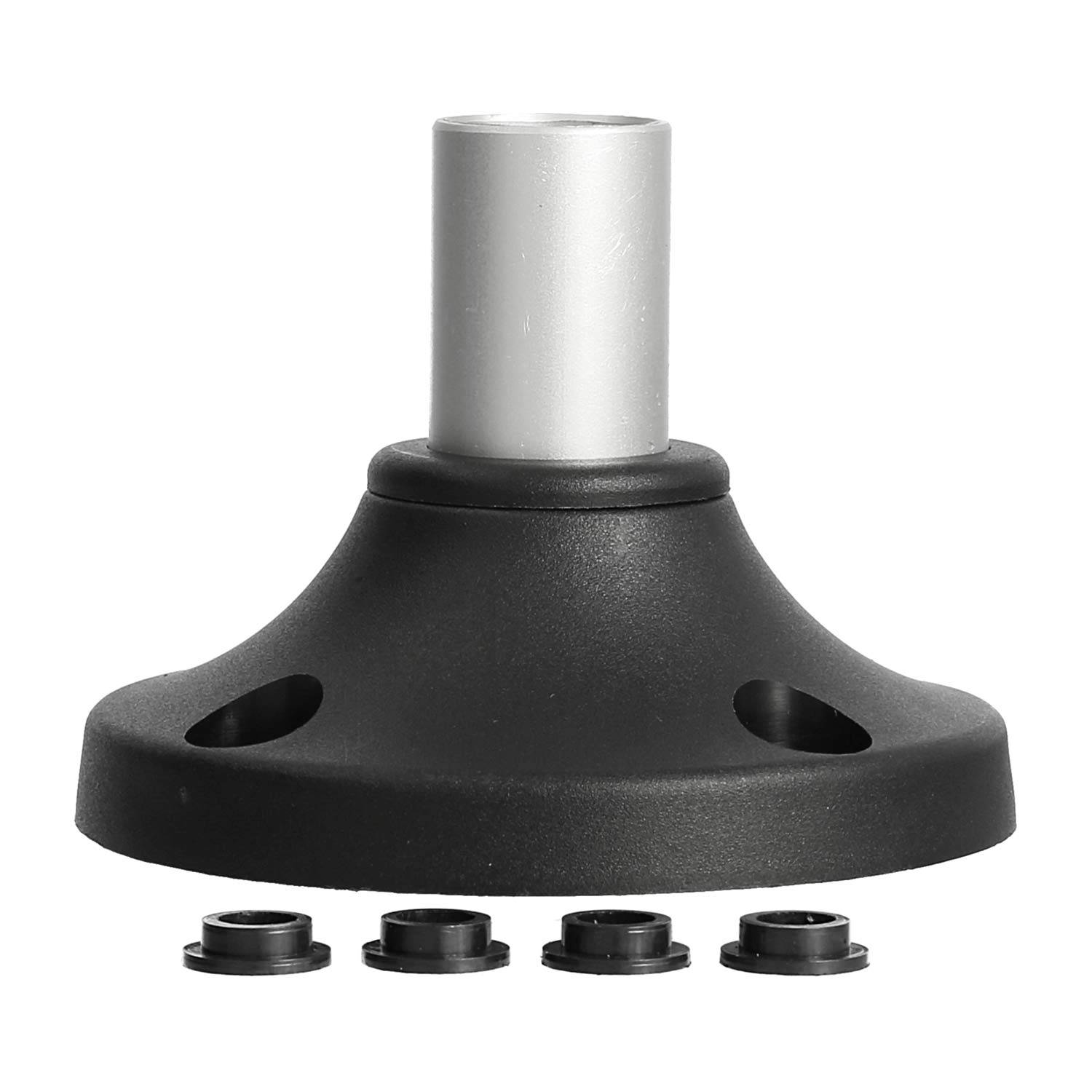 127224 STEX24 Kunststofffuß mit Aluminiumrohr für Signalsäule schwarz / silber, 50/70mm SH20/231 101 Anschraubloch